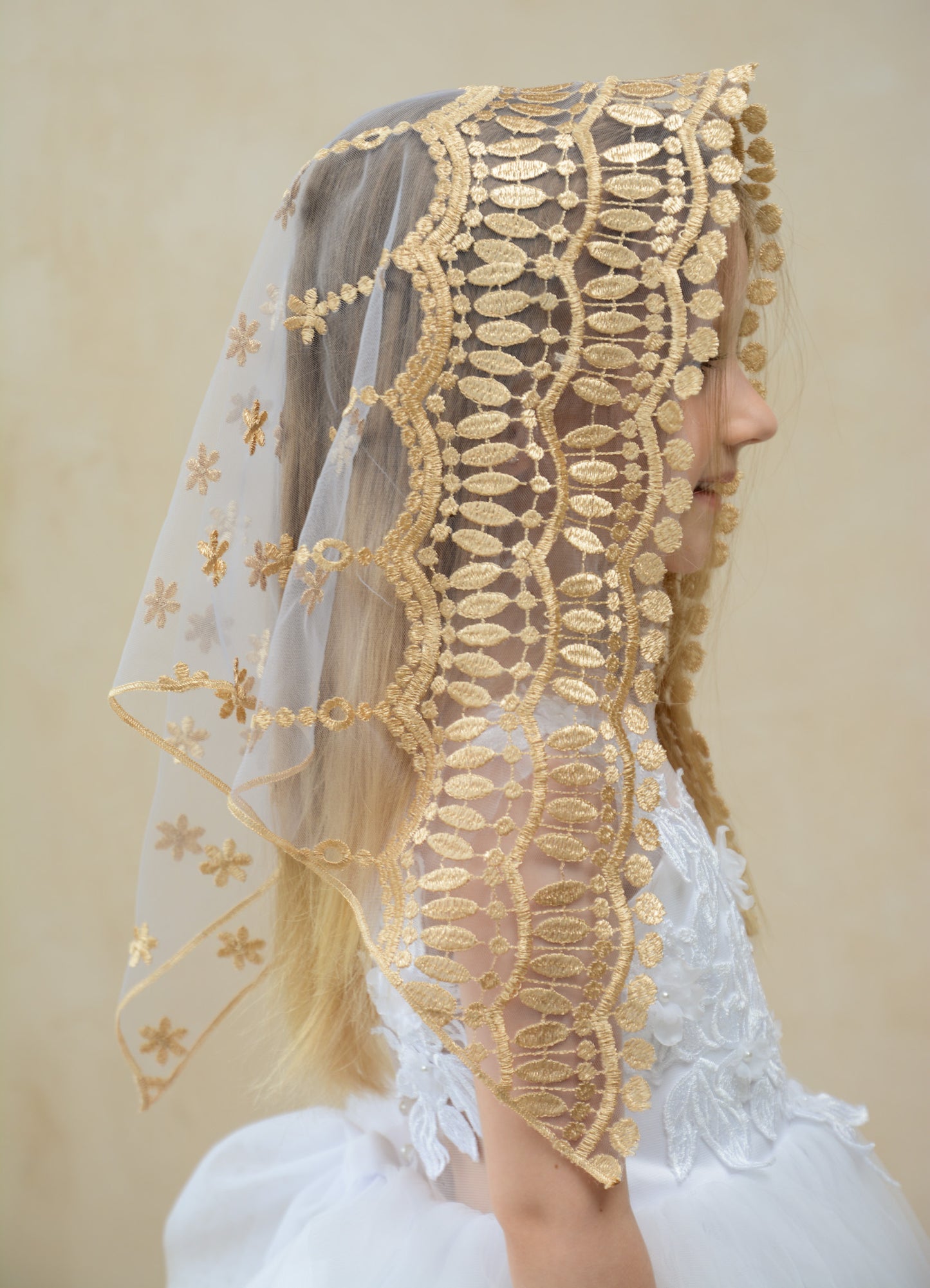CHILD GOLD & BLUE VEIL