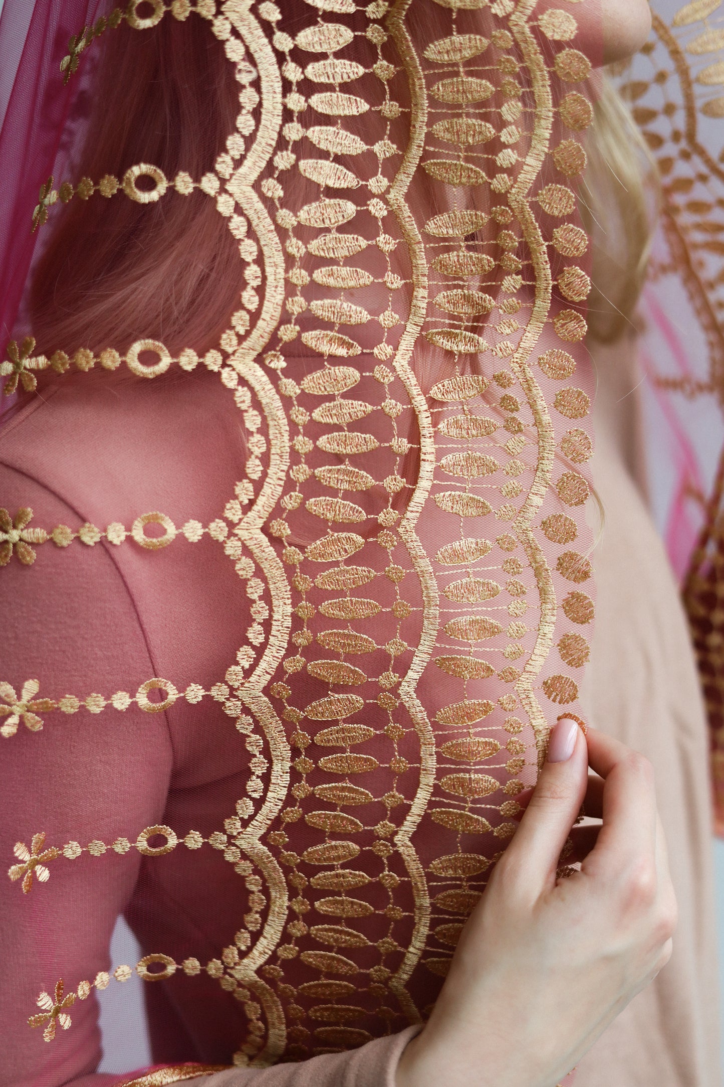 VEIL WITH JESUS EMBROIDERY