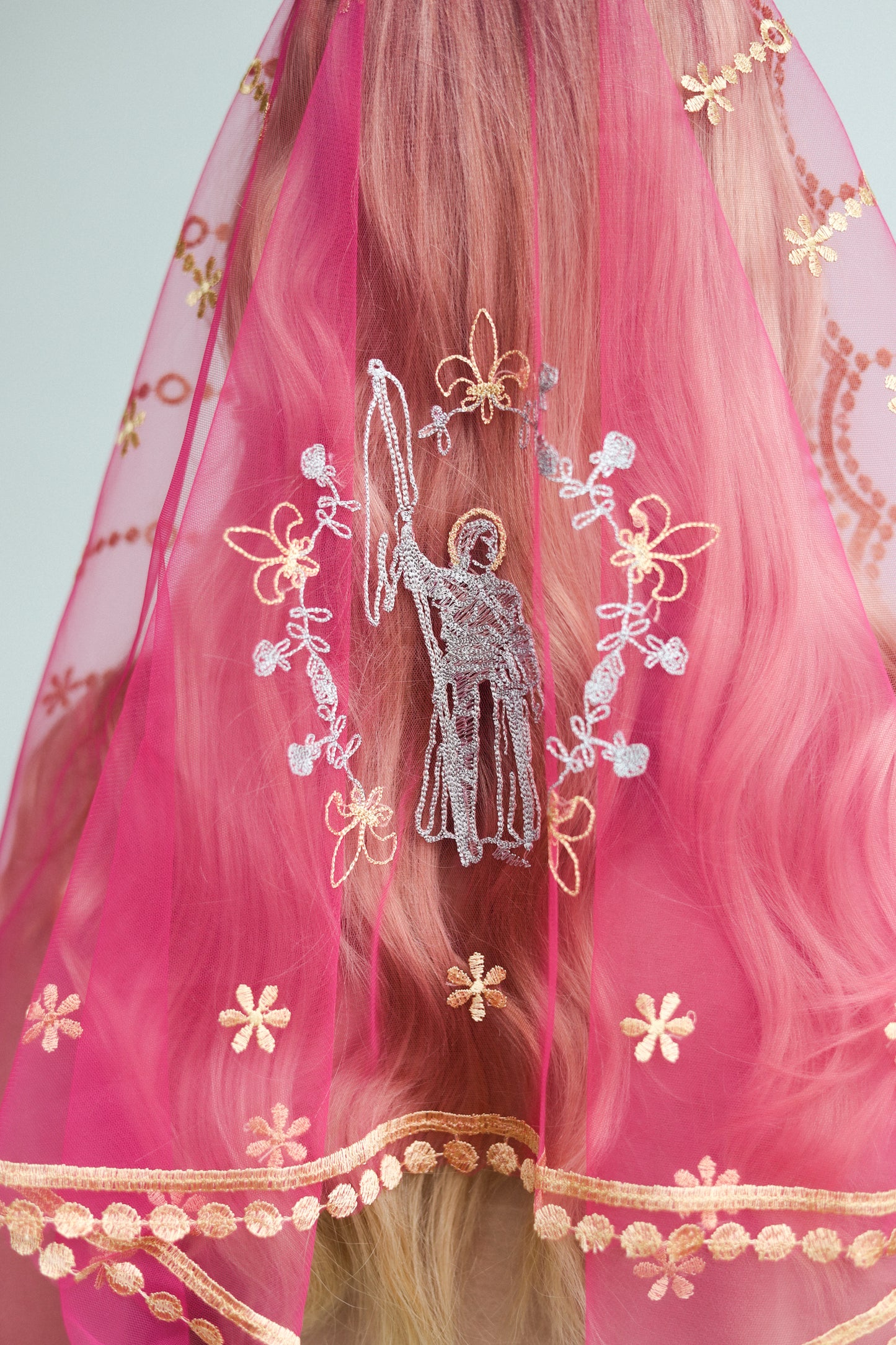 VEIL WITH JESUS EMBROIDERY
