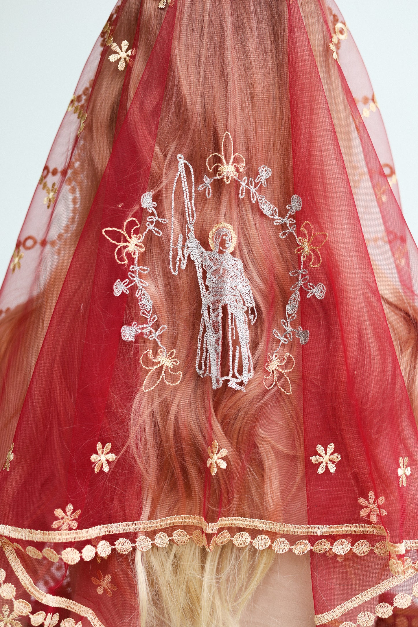 VEIL WITH JESUS EMBROIDERY