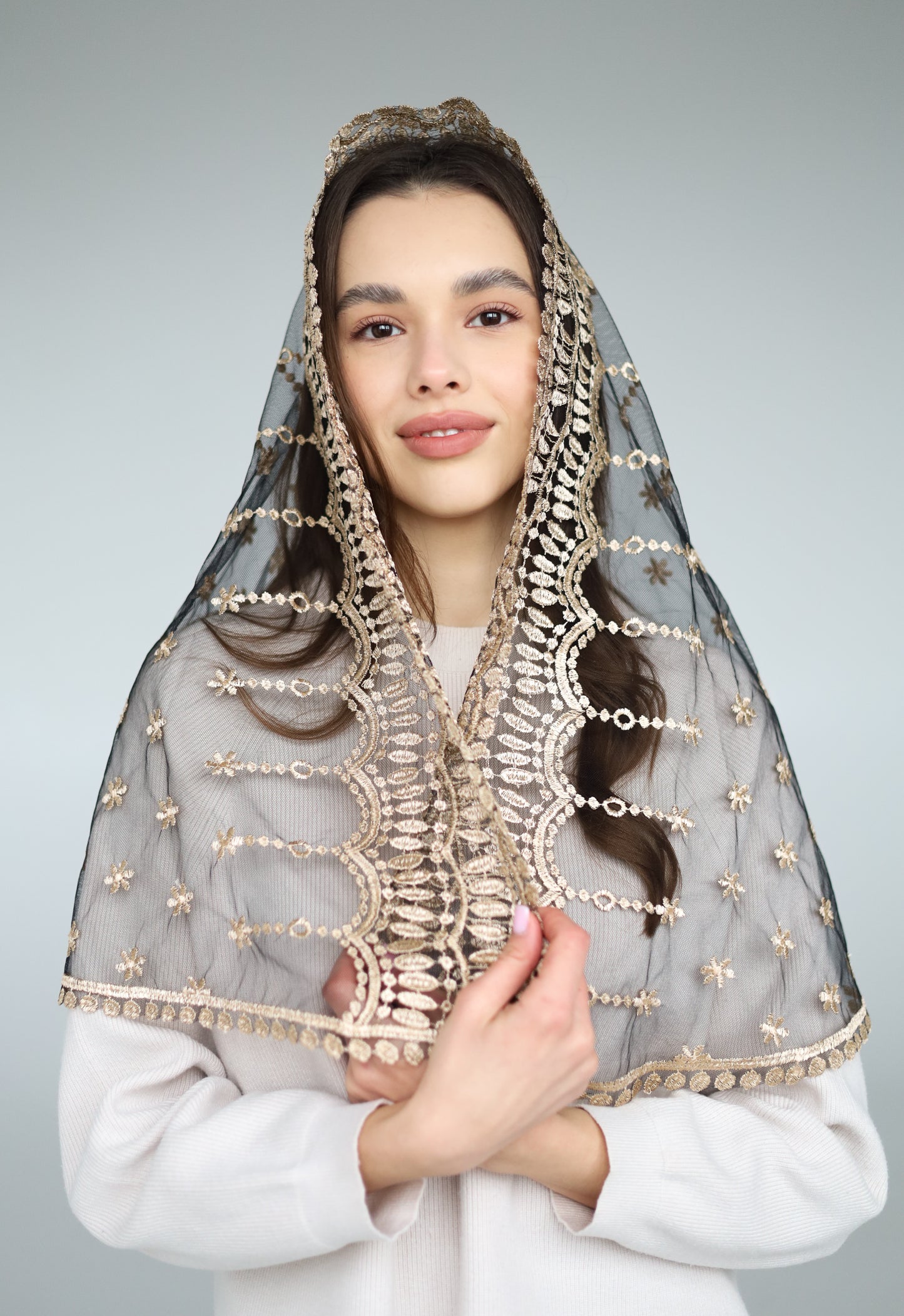 GOLD & BLACK LONG VEIL - MariaVeils