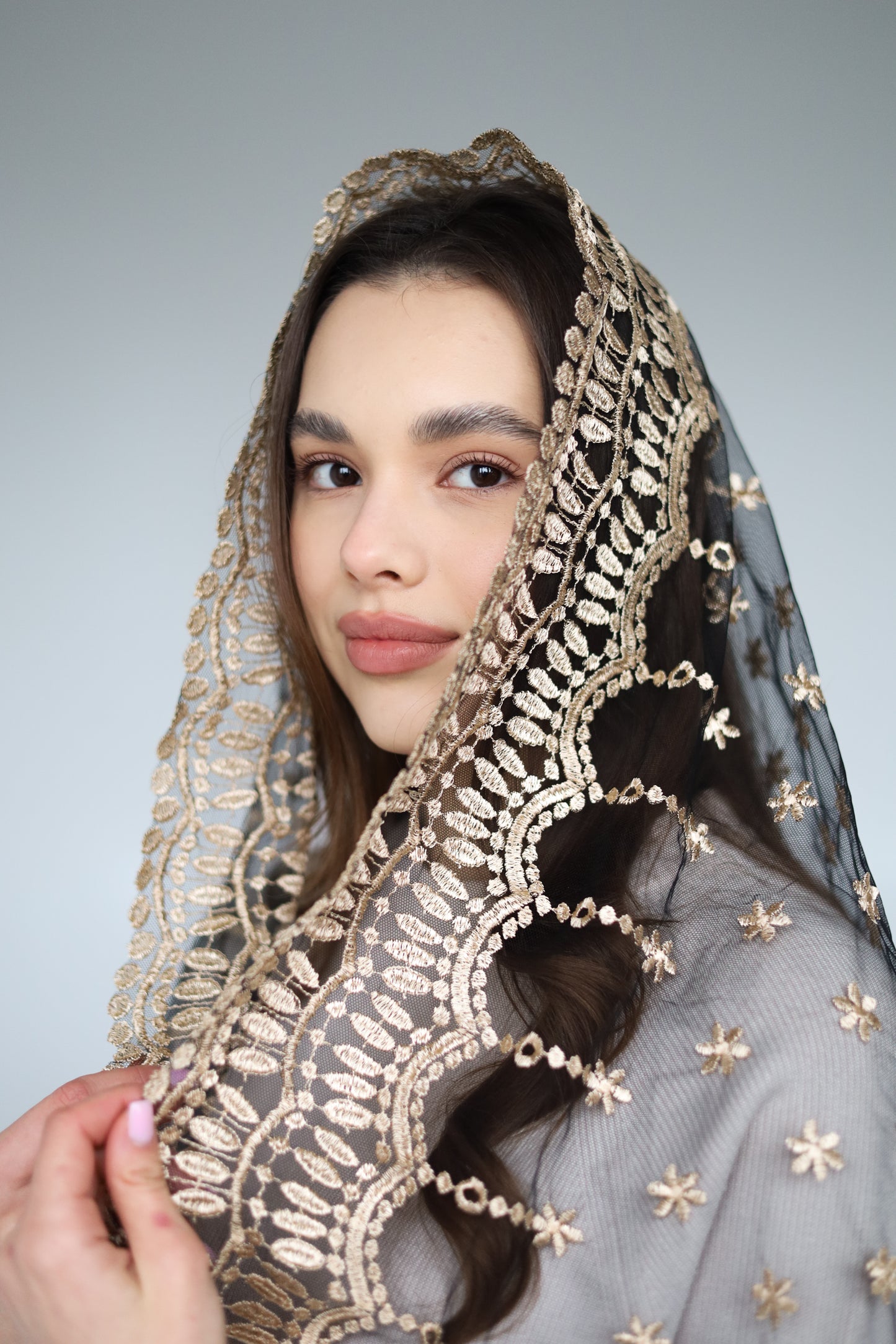 GOLD & BLACK LONG VEIL - MariaVeils