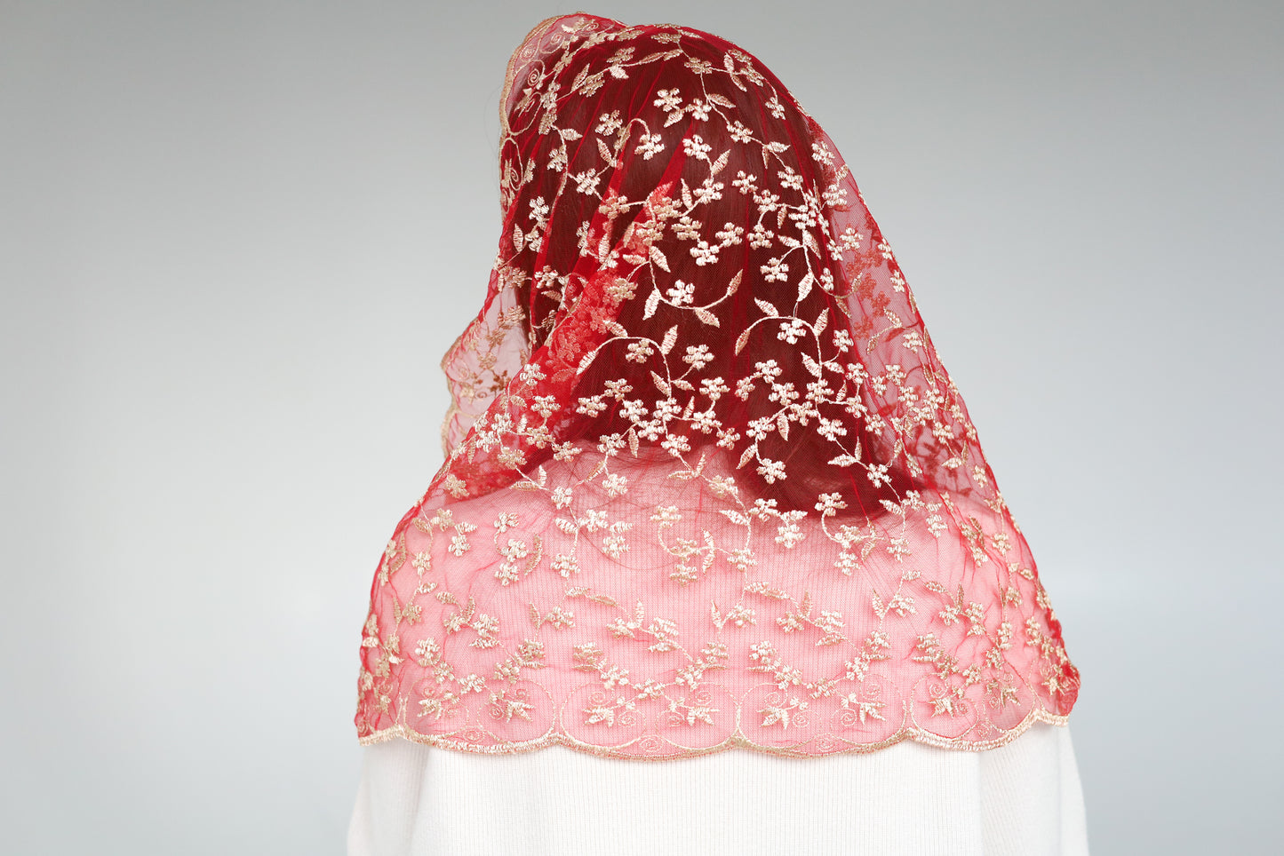 Gold& Red Infinity Mantilla