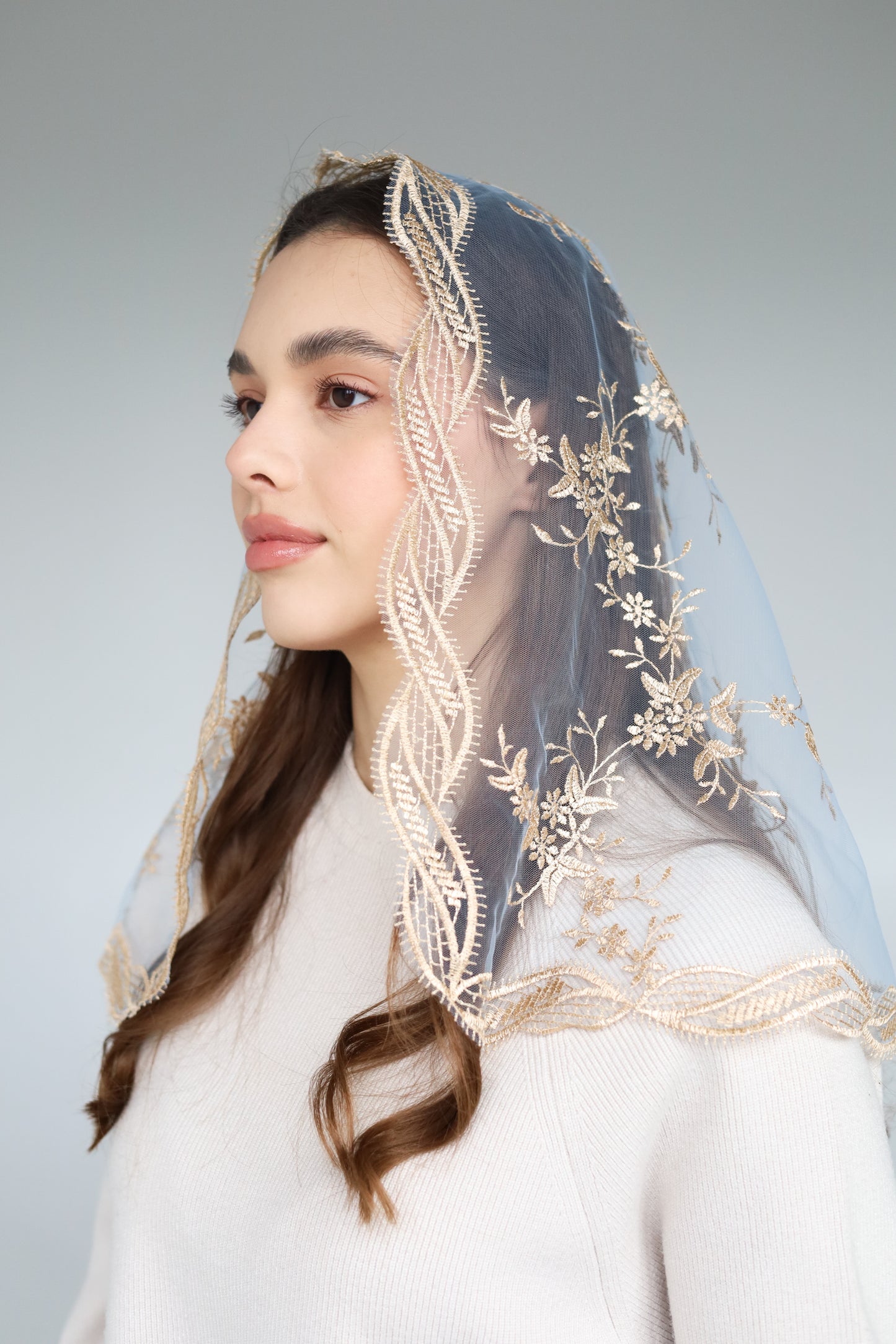 GOLD & BLUE VEIL - MariaVeils