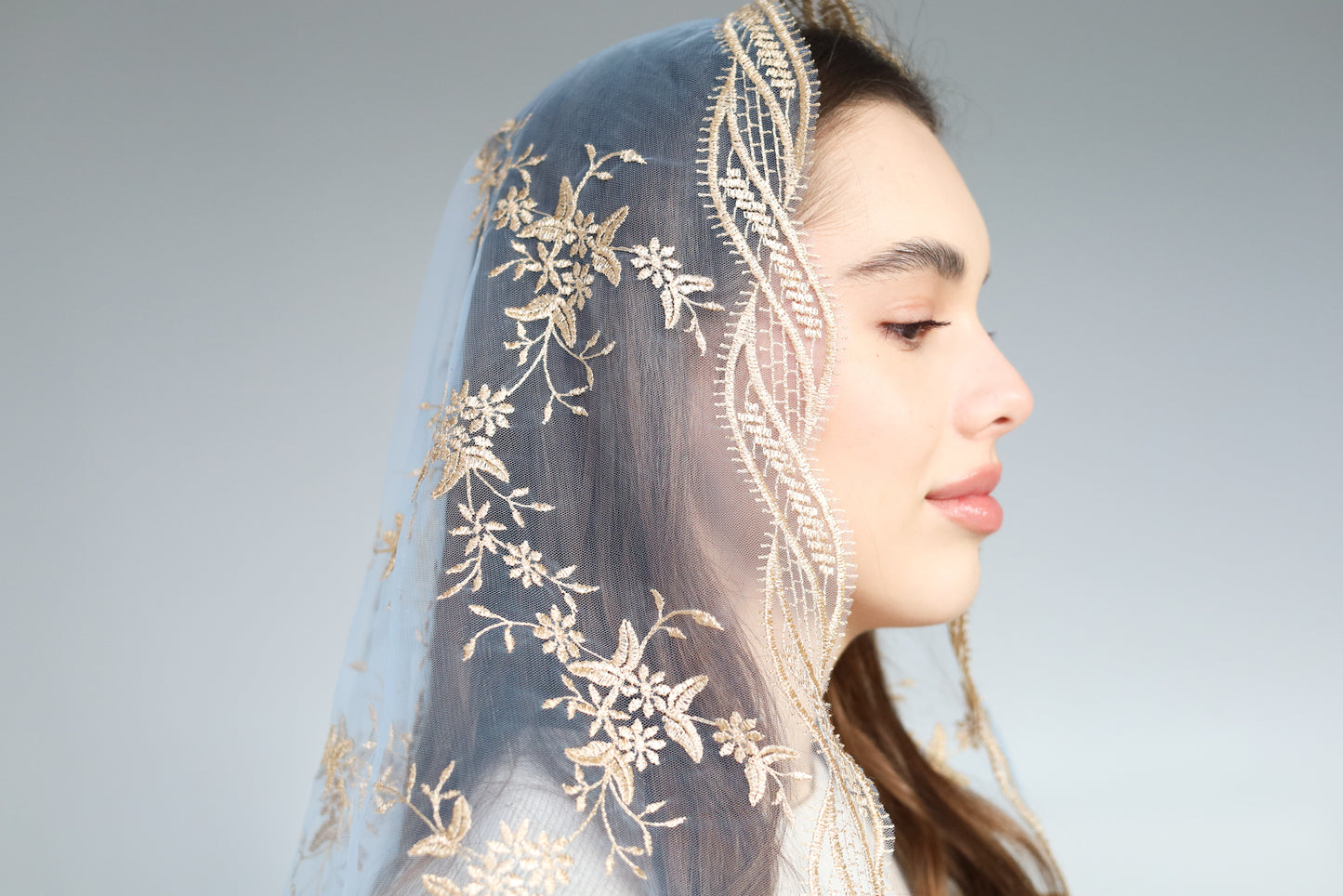GOLD & BLUE VEIL - MariaVeils