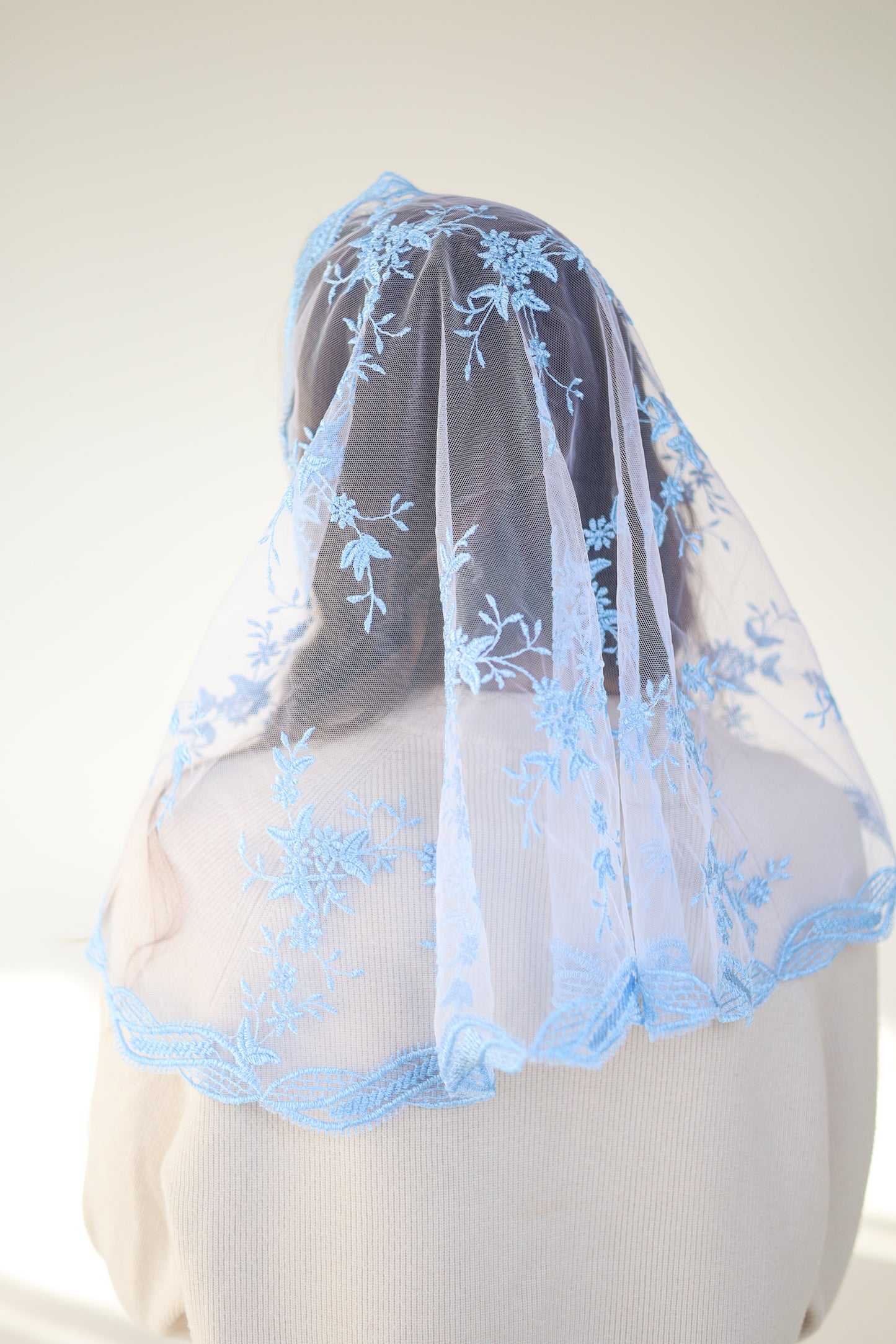 LIGHT BLUE MANTILLA - MariaVeils