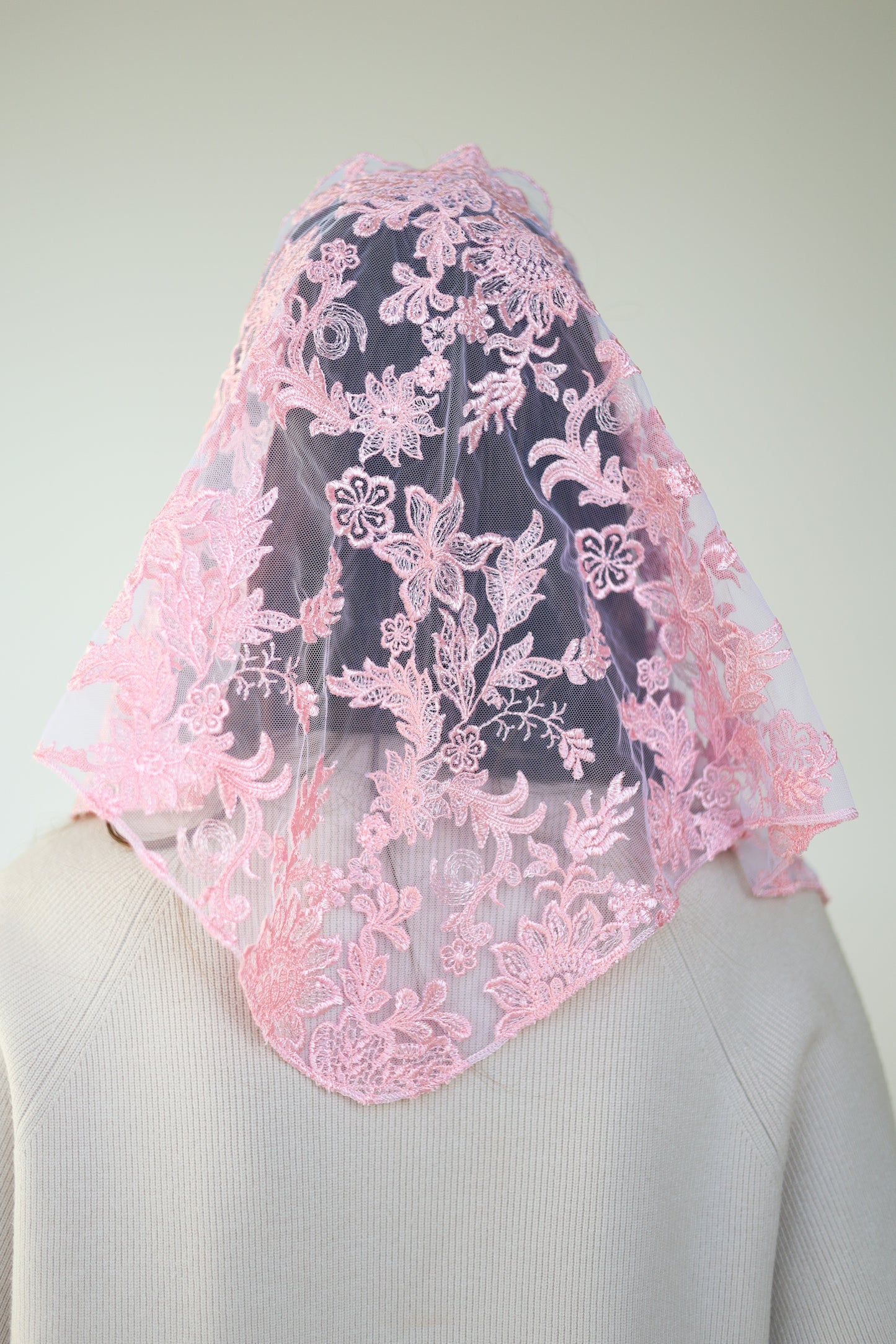 FLORAL PINK VEIL - MariaVeils
