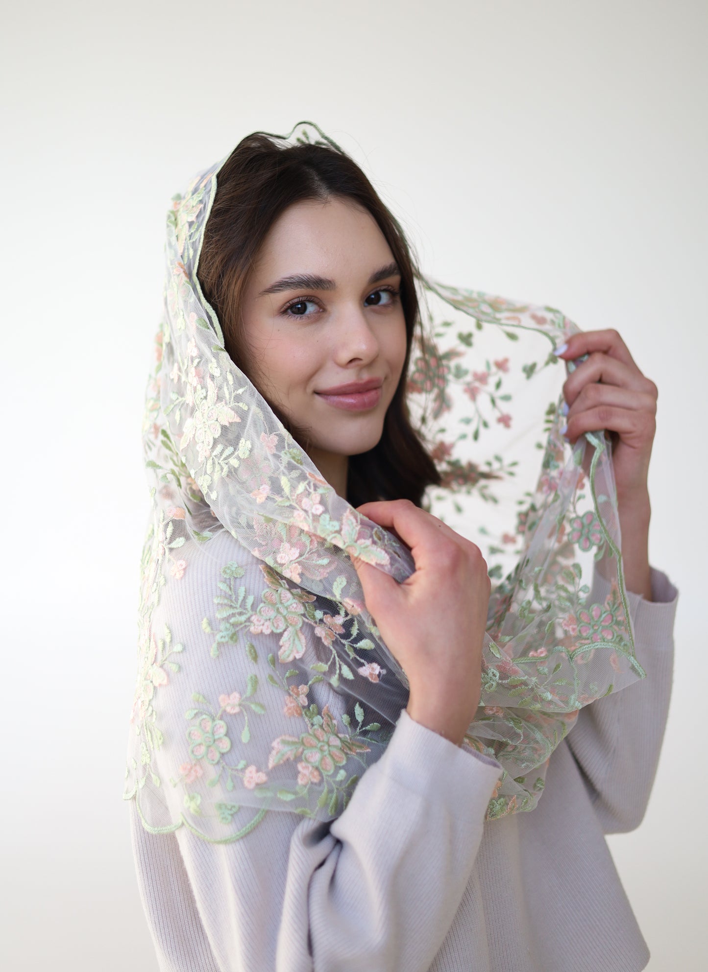 PEACH & PISTACHIO INFINITY VEIL - MariaVeils