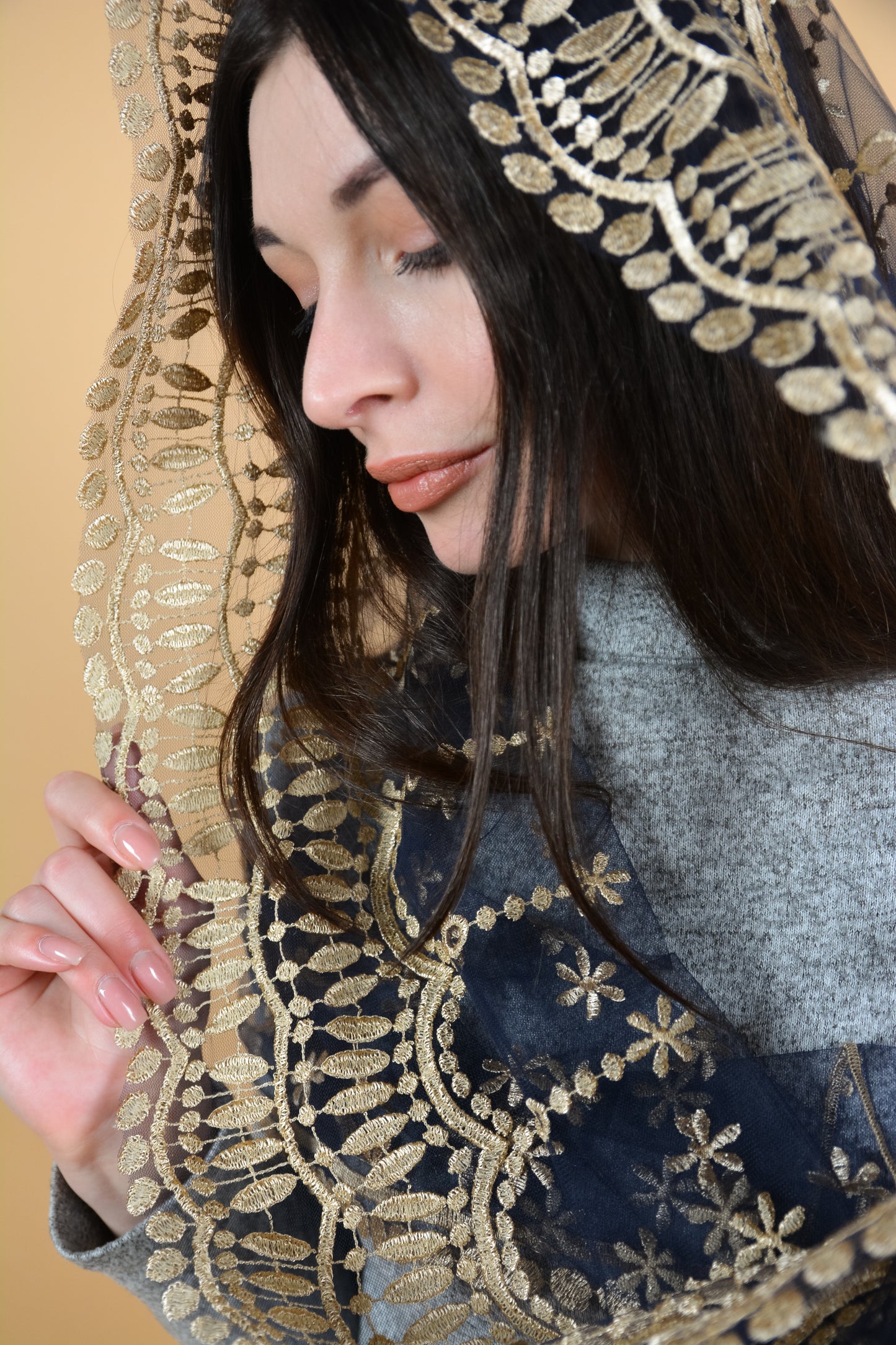 GOLD & BLUE VEIL - MariaVeils