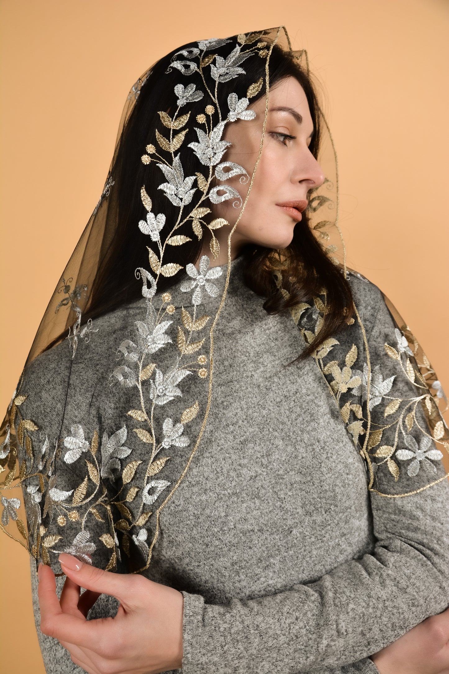 GOLD & SILVER LONG VEIL - MariaVeils