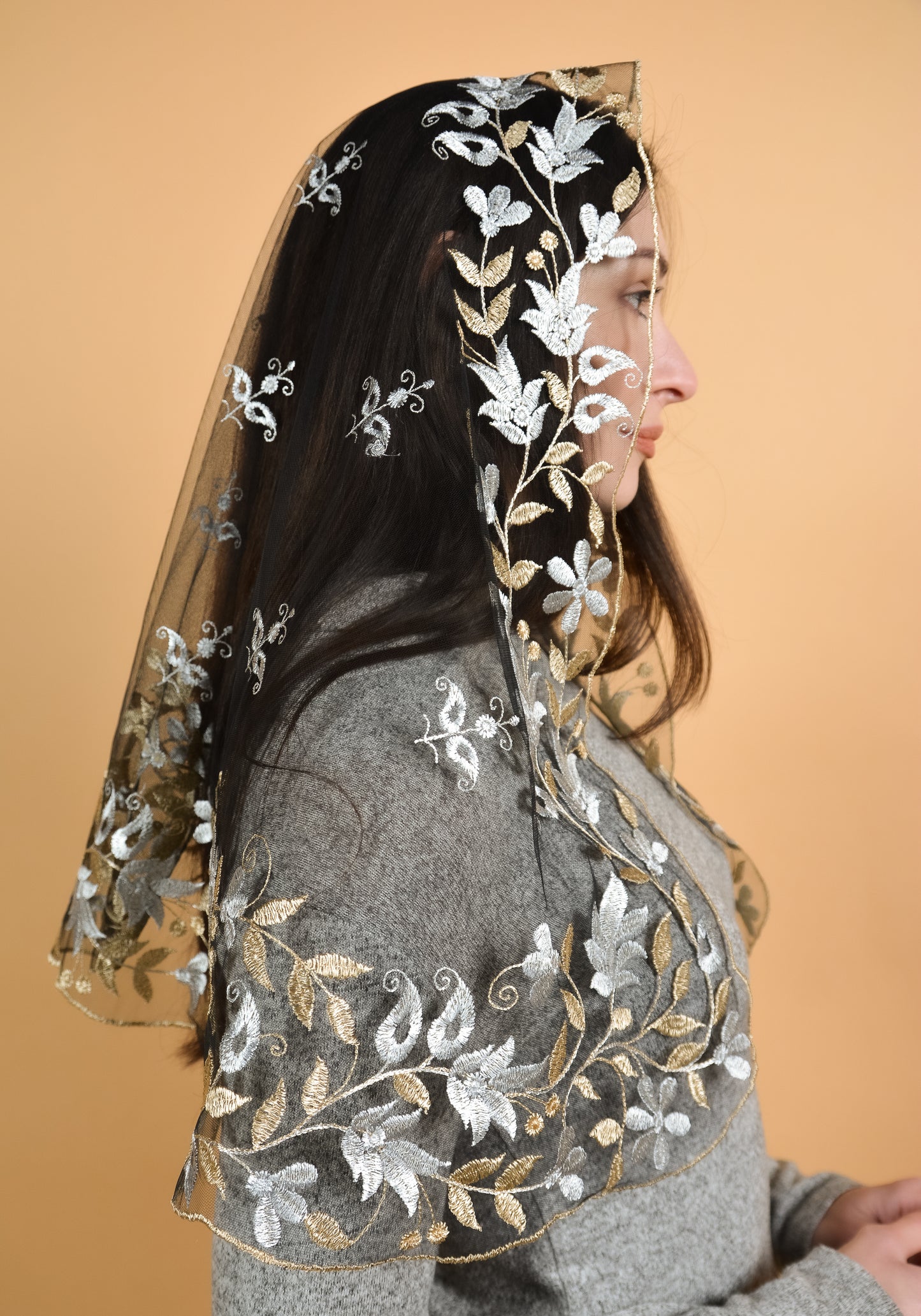 GOLD & SILVER LONG VEIL - MariaVeils