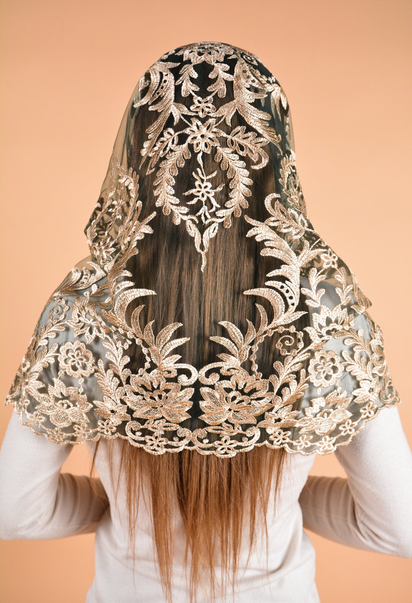 GOLD & GREEN MANTILLA - MariaVeils