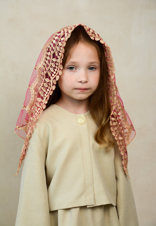 CHILD PINK & GOLD VEIL