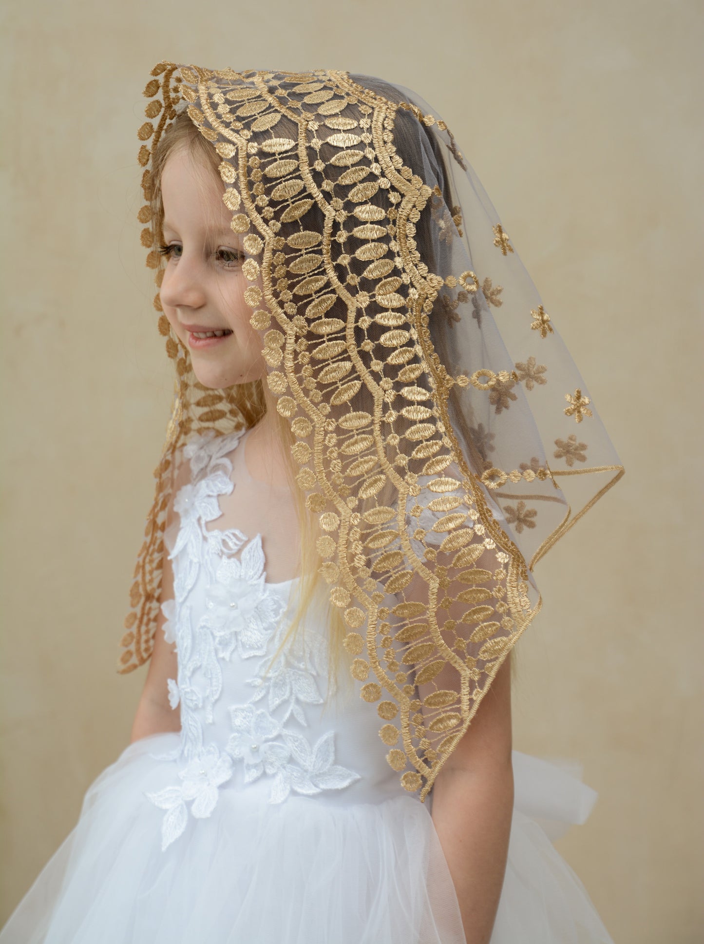 CHILD GOLD & BLUE VEIL