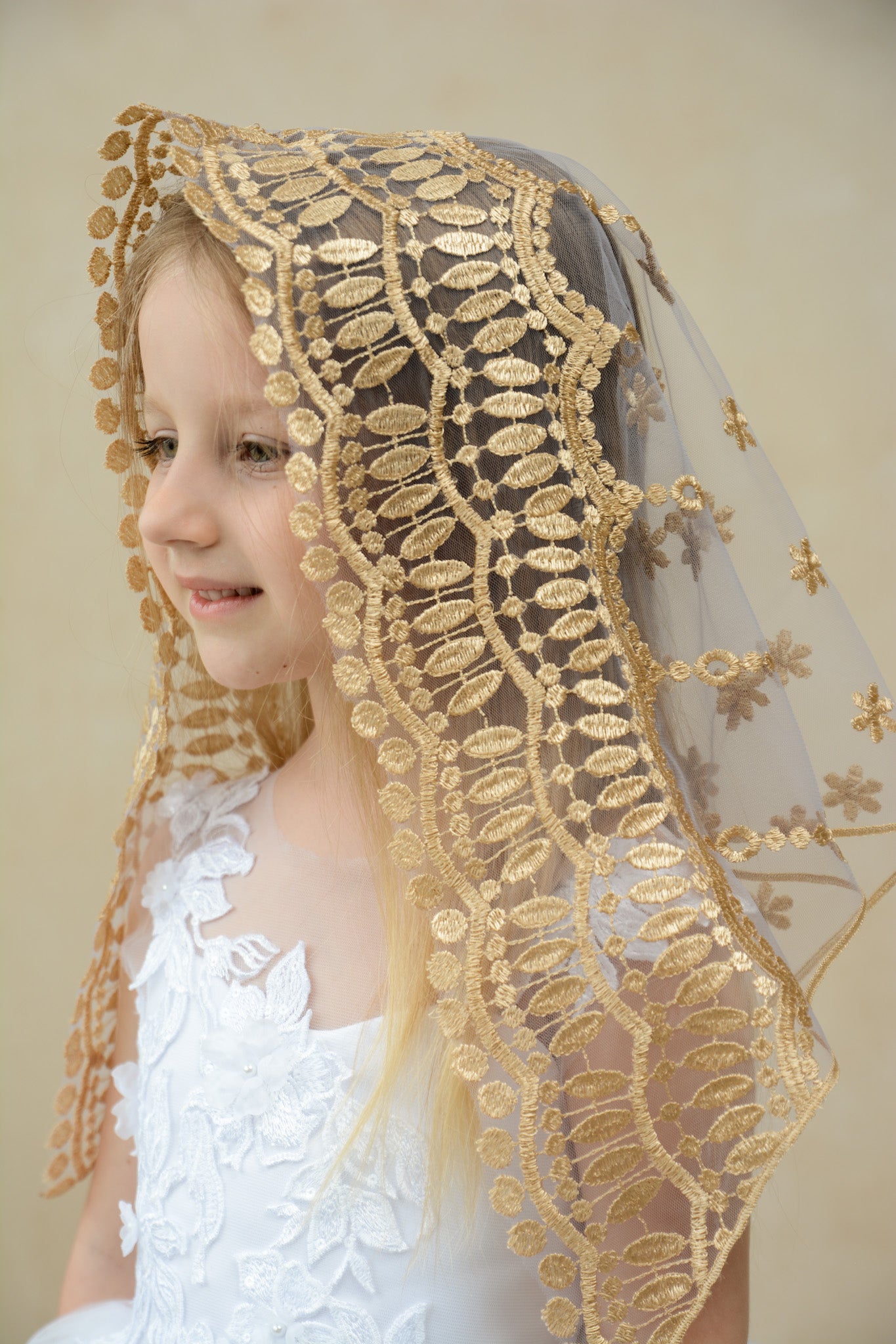 CHILD GOLD & BLUE VEIL