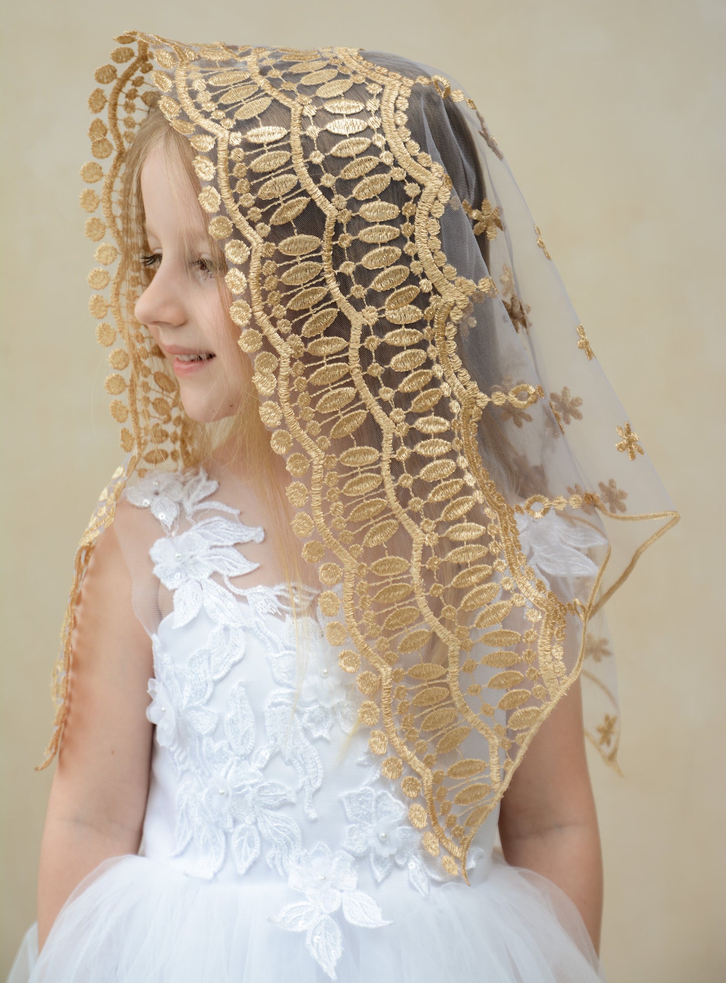 CHILD GOLD & BLUE VEIL