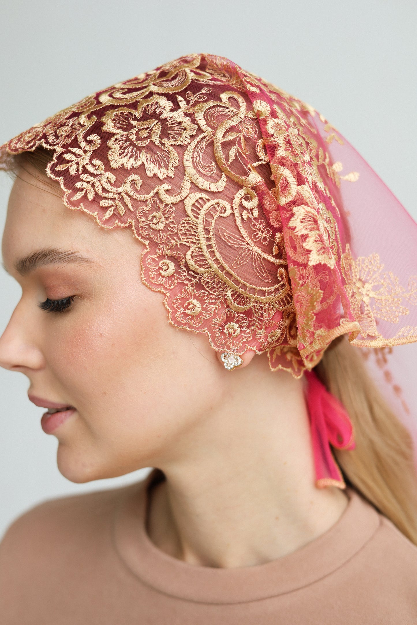 NEW GOLD & PINK HEADBAND