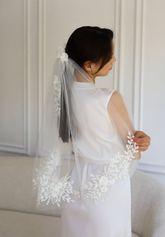 ELLA FLORAL VEIL - MariaVeils