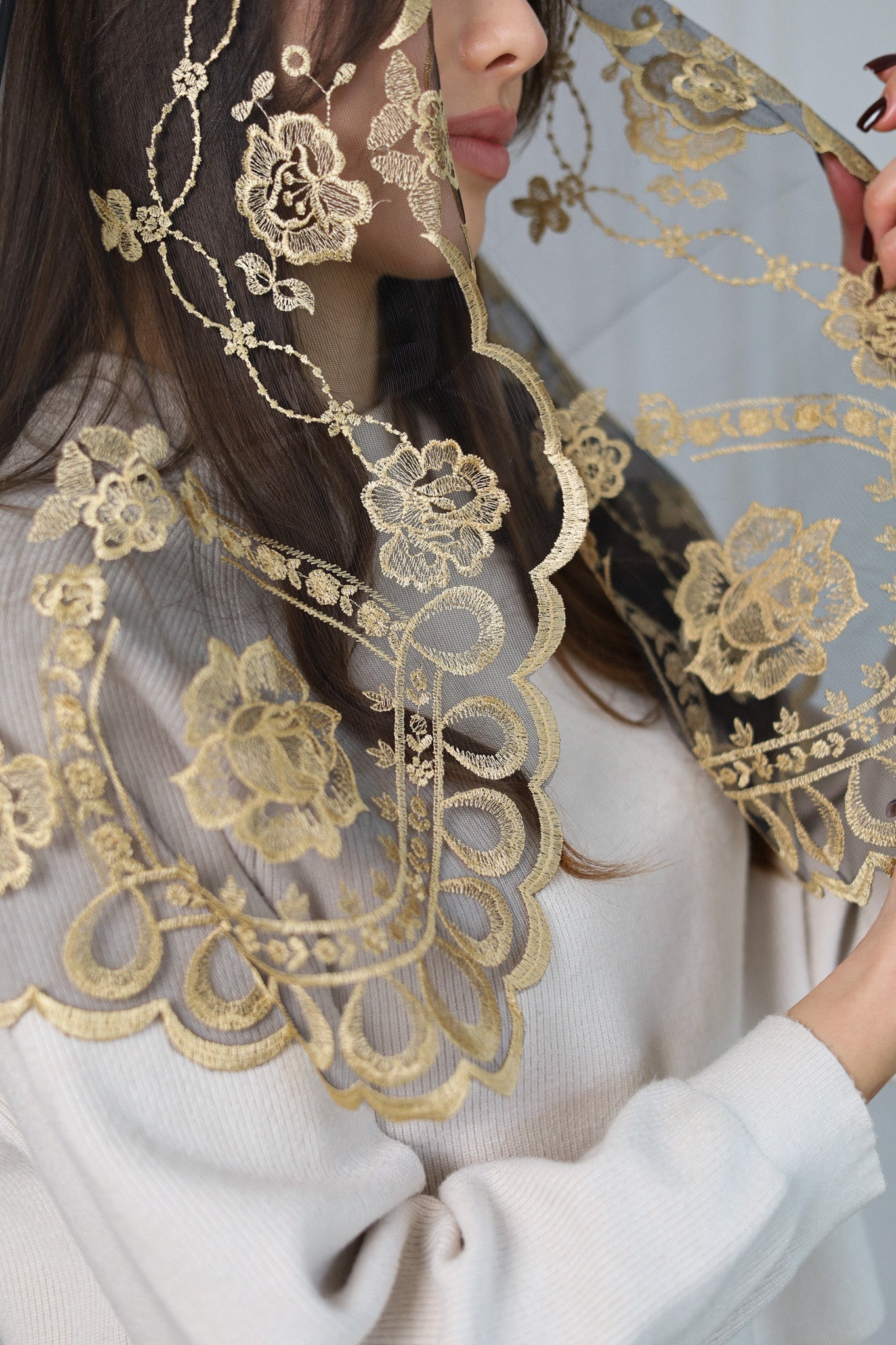 SHORT GOLD VEIL - MariaVeils