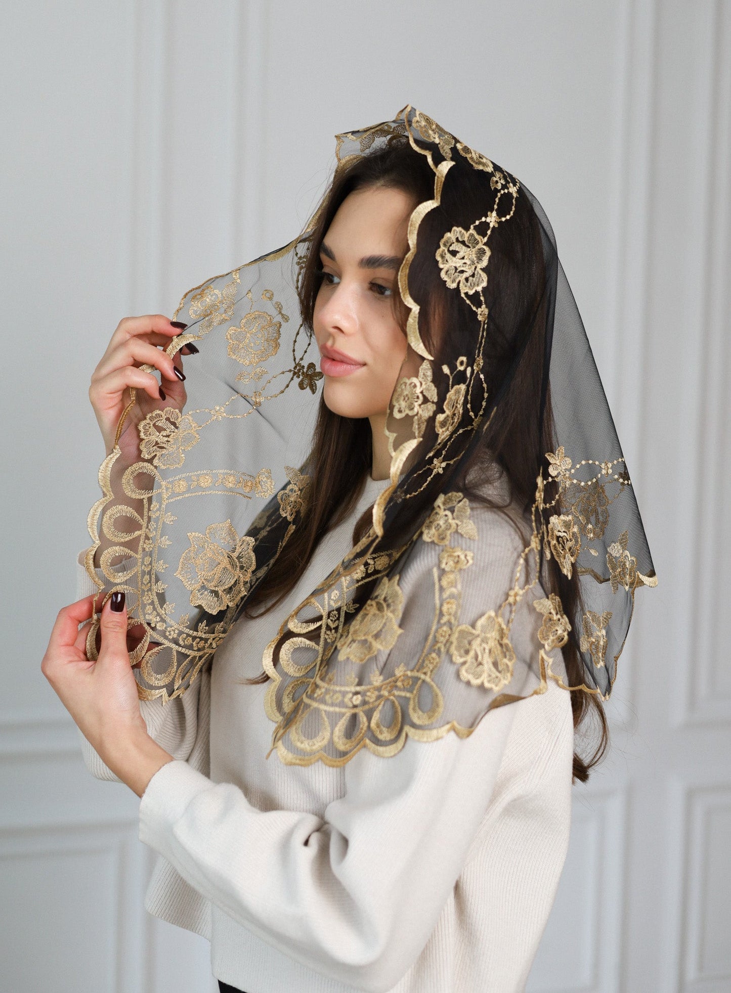 SHORT GOLD VEIL - MariaVeils