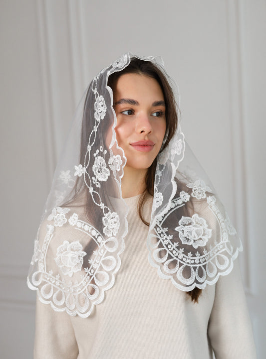 SHORT IVORY VEIL - MariaVeils