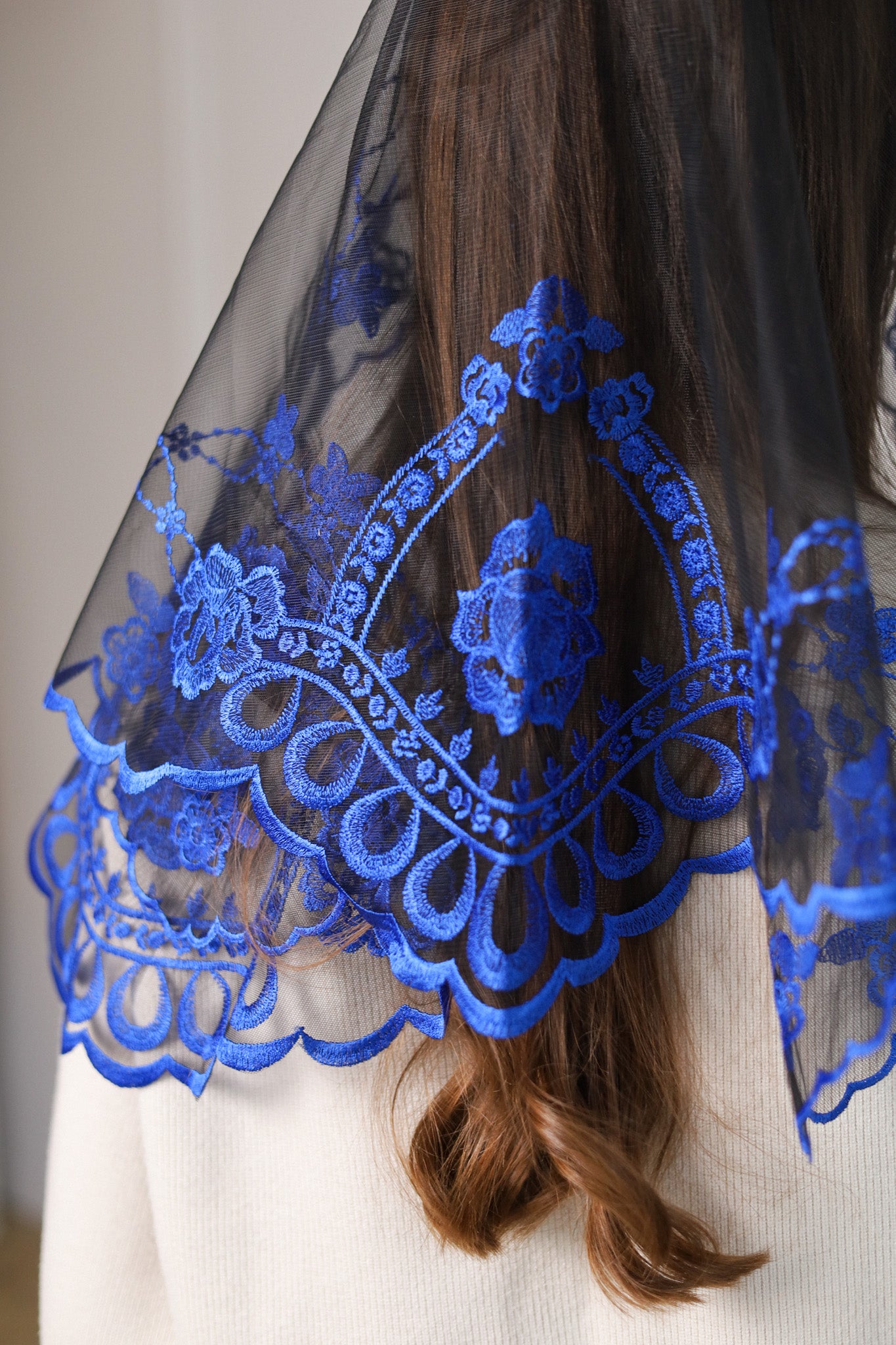 SHORT BLUE VEIL - MariaVeils