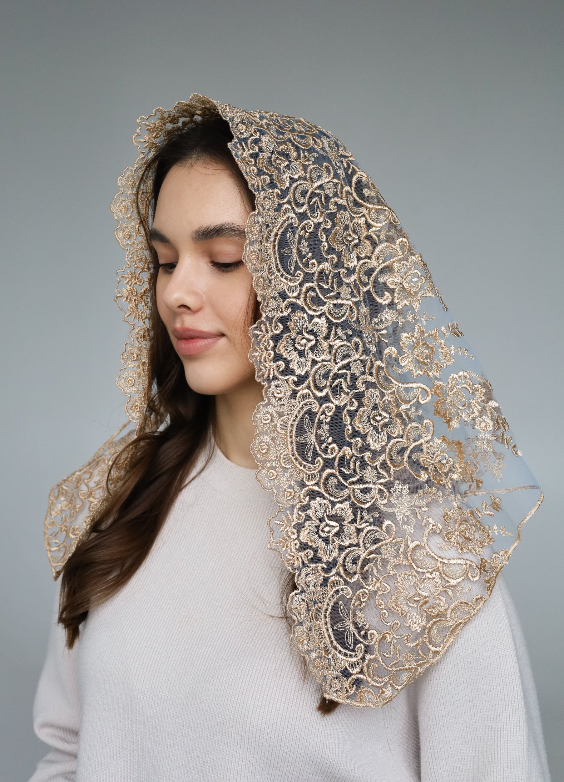 Gold Church Veil - MariaVeils