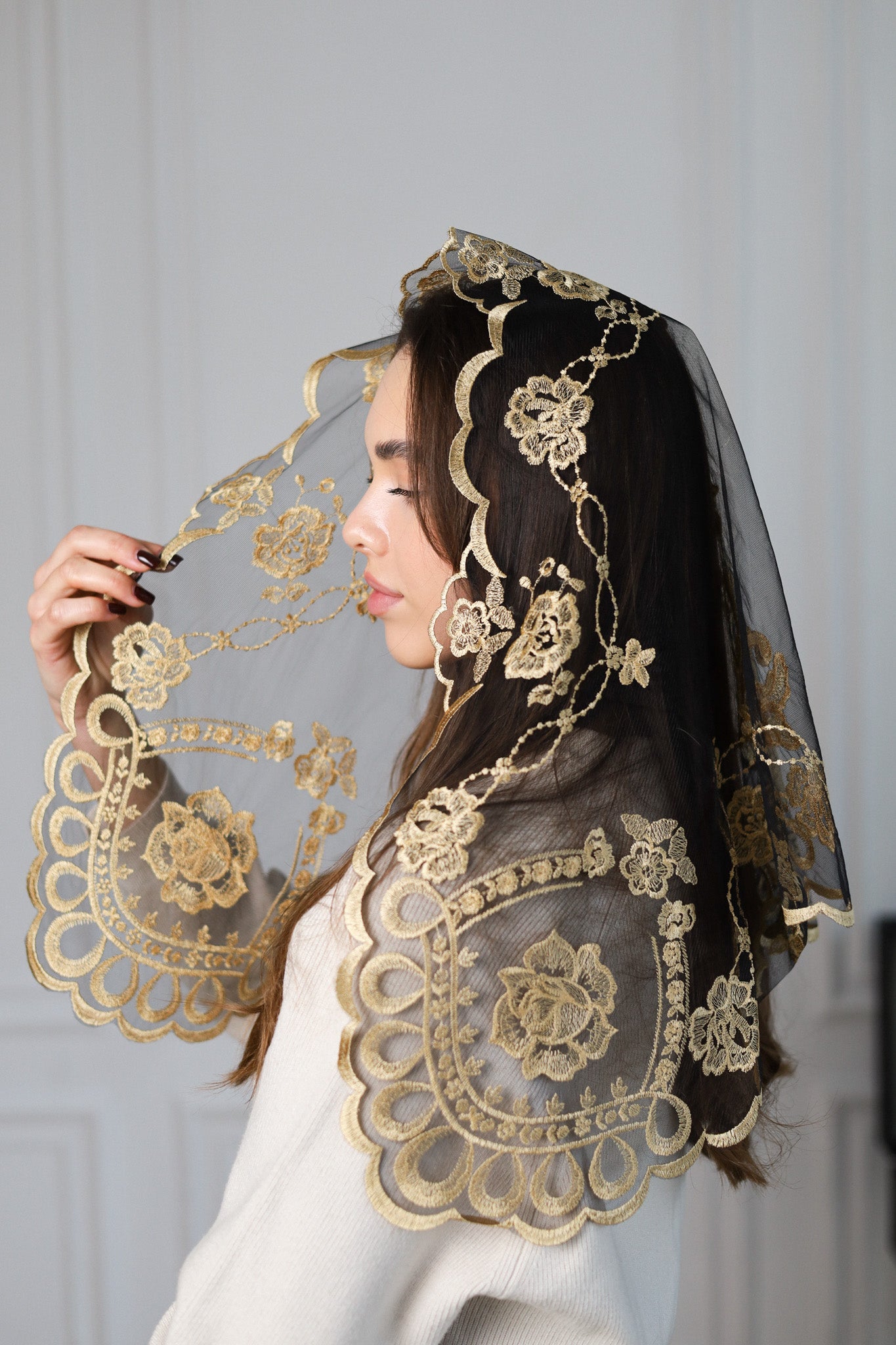 SHORT GOLD VEIL - MariaVeils