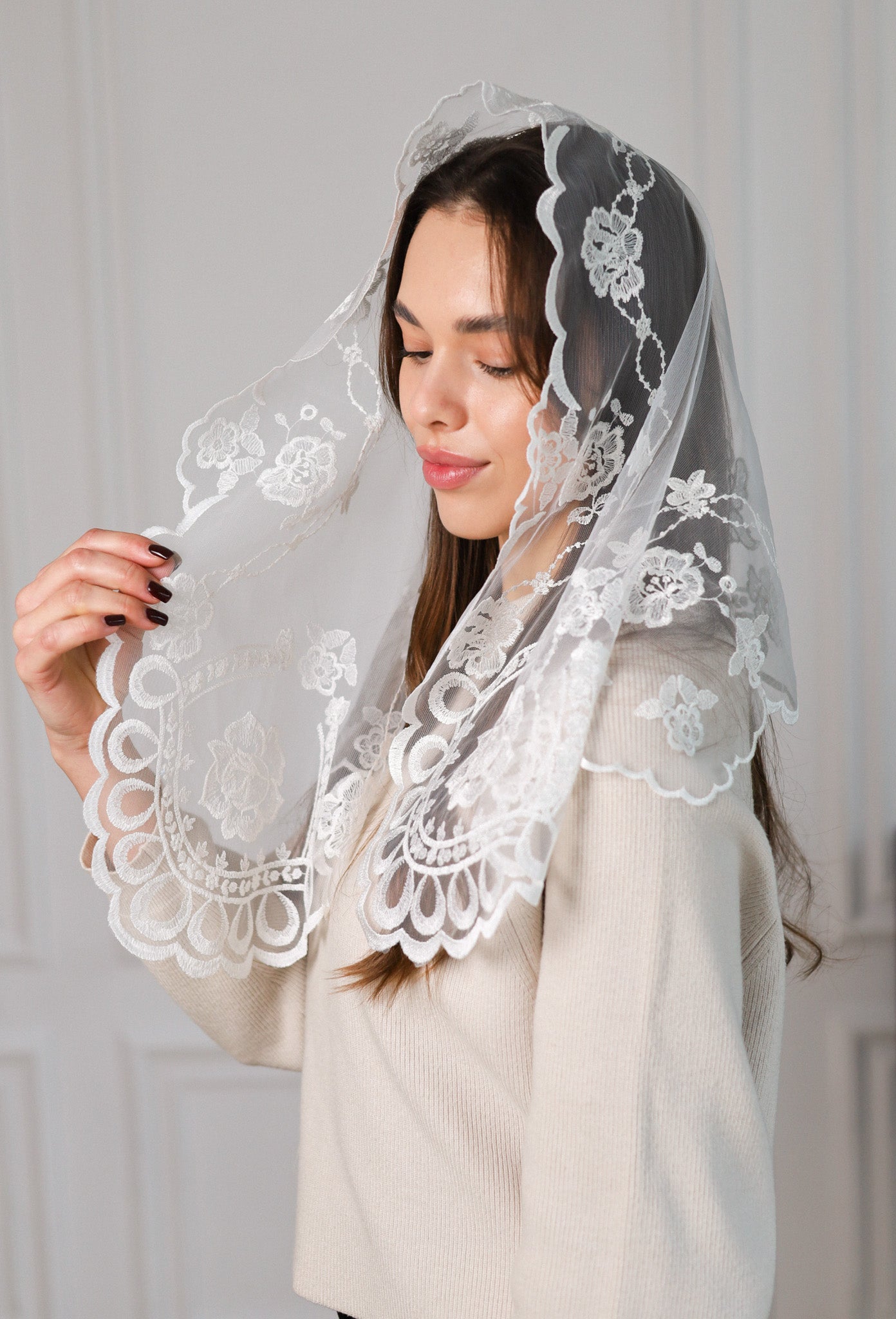SHORT IVORY VEIL - MariaVeils
