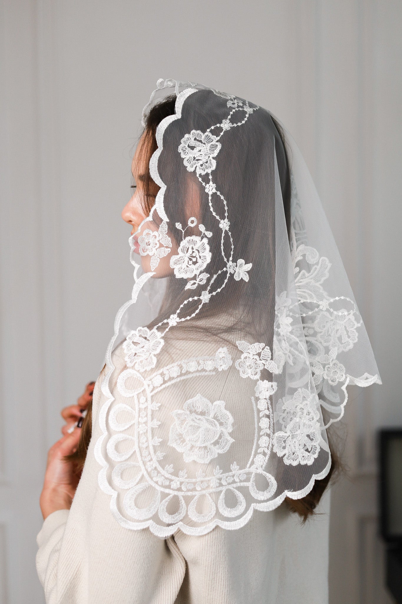 SHORT IVORY VEIL - MariaVeils