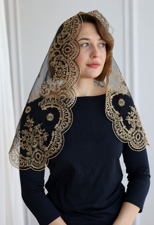 SHORT GOLD VEIL - MariaVeils