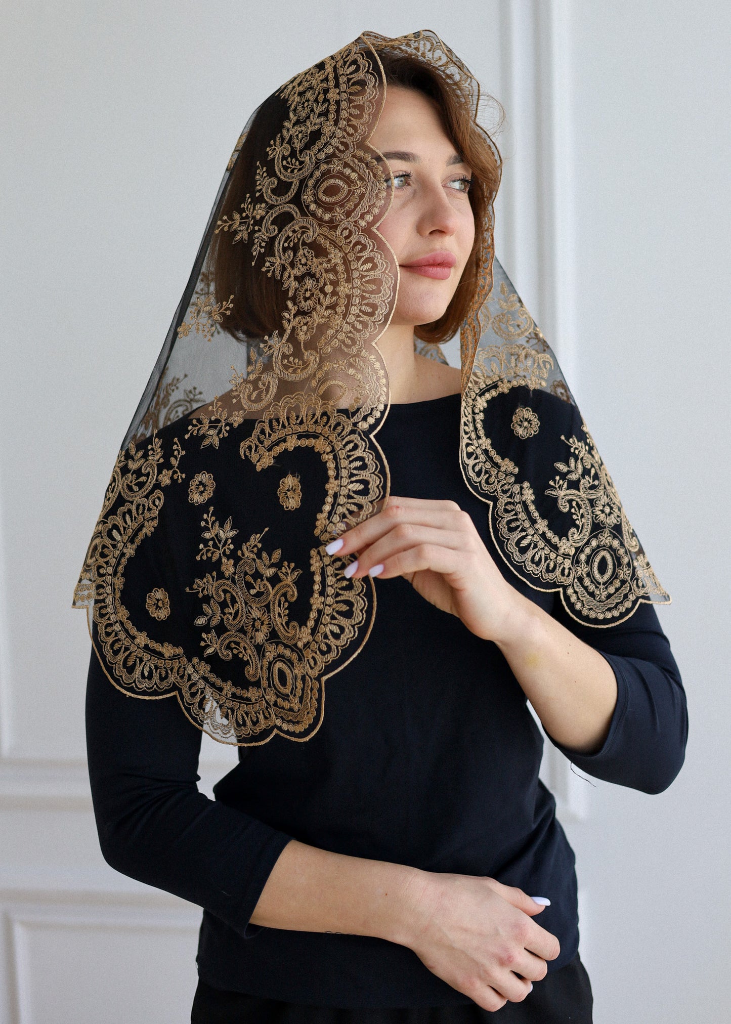 SHORT GOLD VEIL - MariaVeils