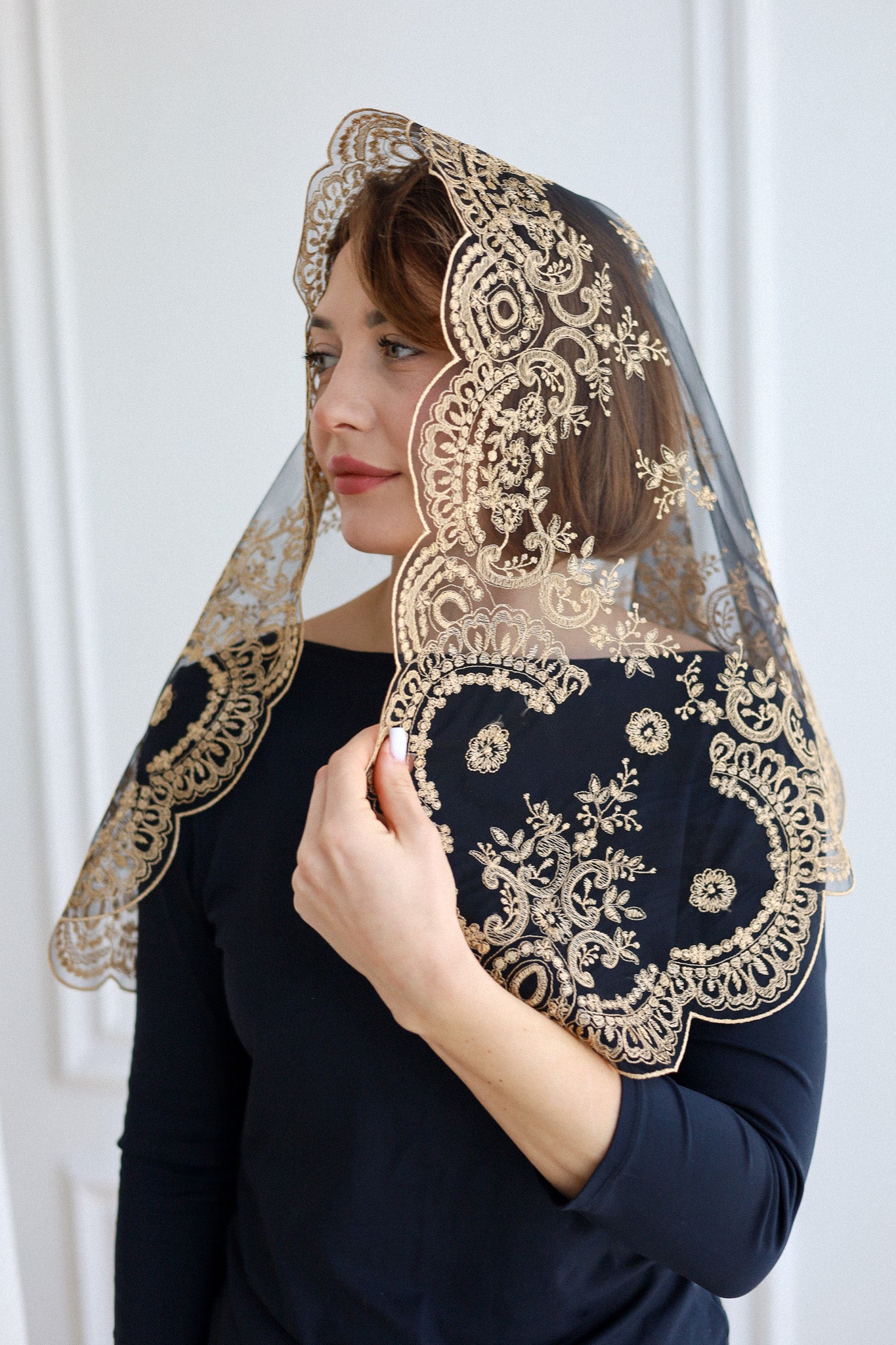 SHORT GOLD VEIL - MariaVeils