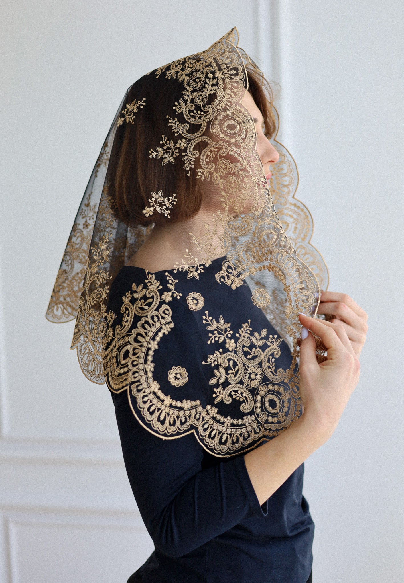 SHORT GOLD VEIL - MariaVeils