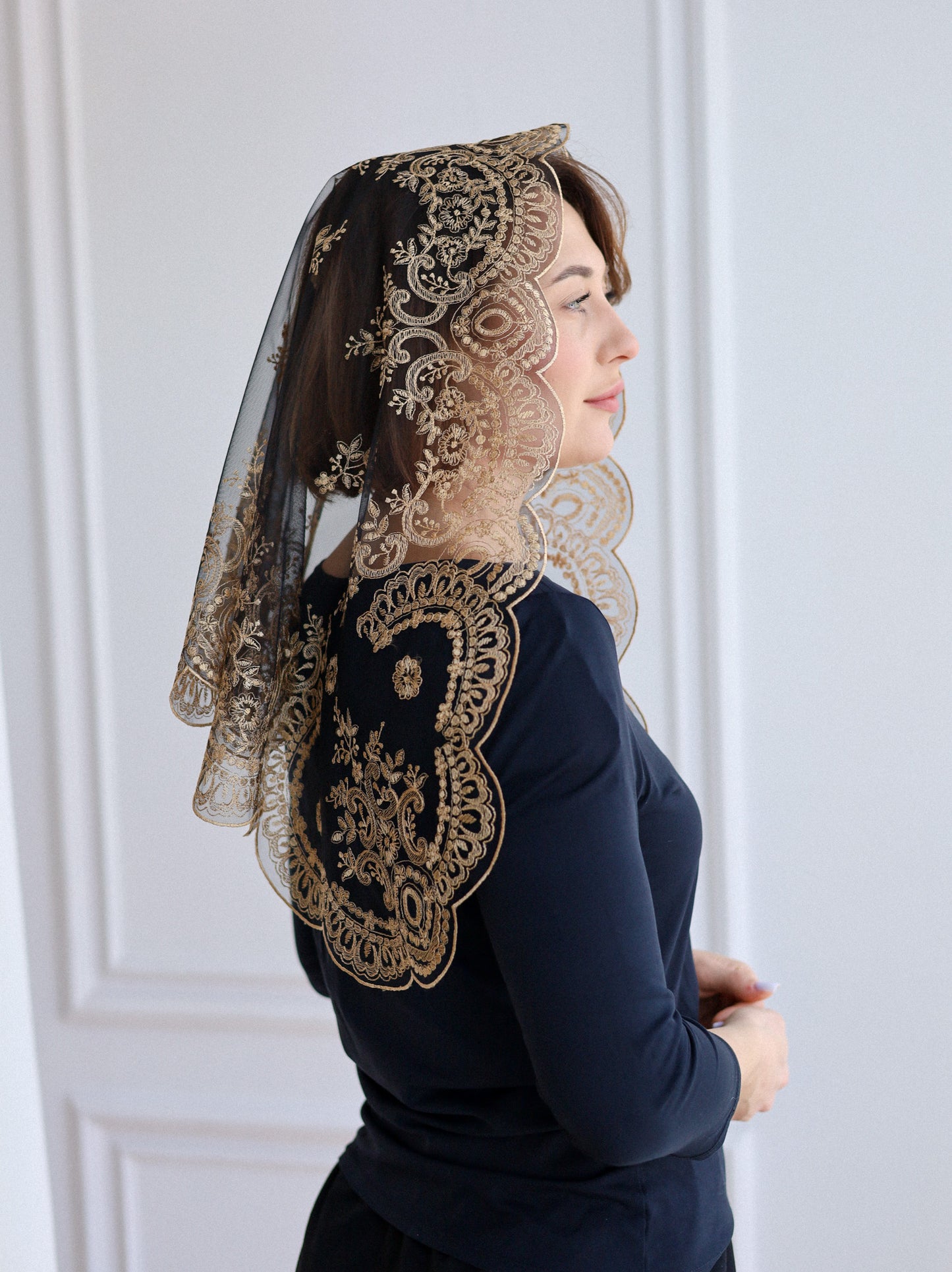 SHORT GOLD VEIL - MariaVeils