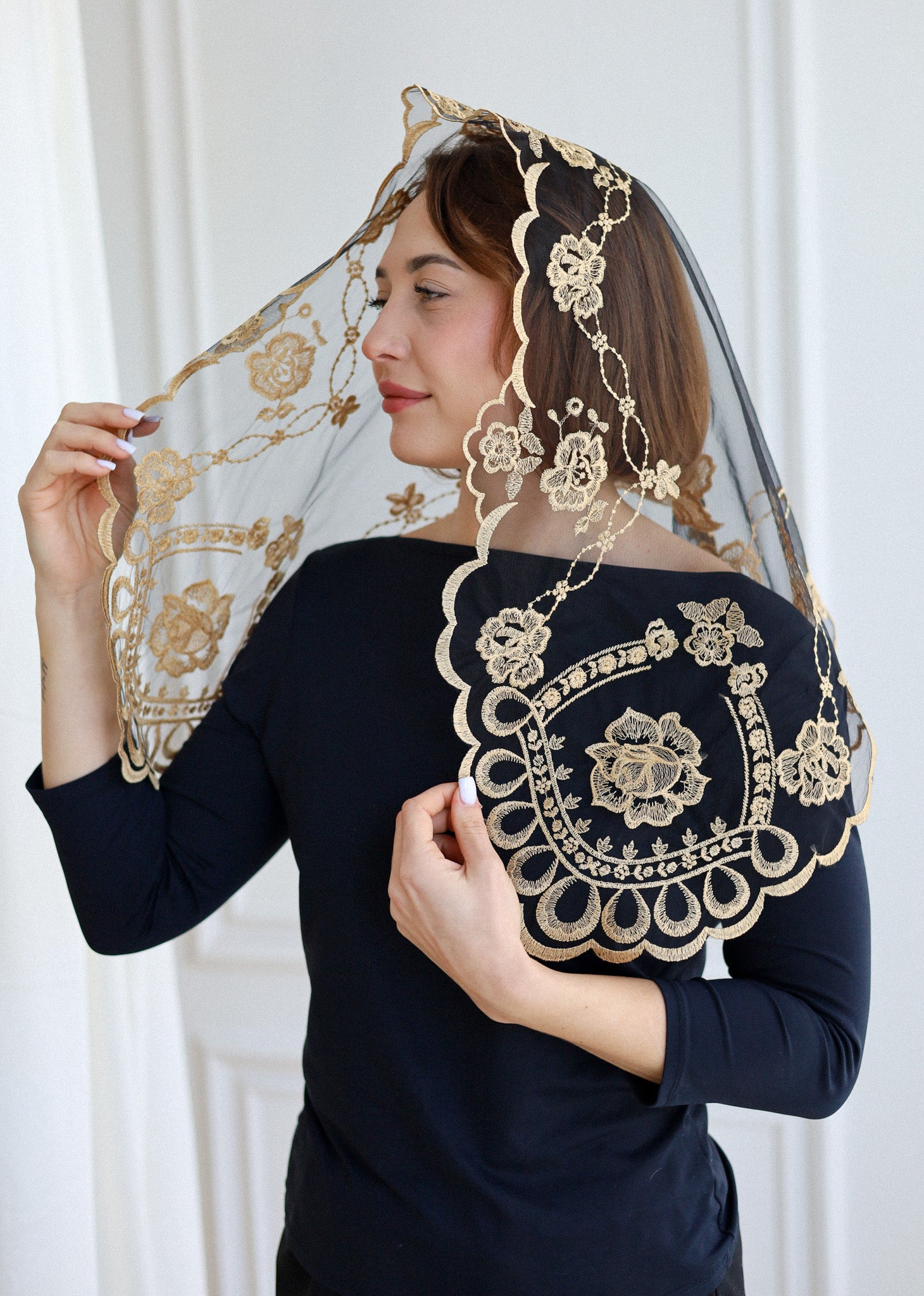 SHORT GOLD VEIL - MariaVeils