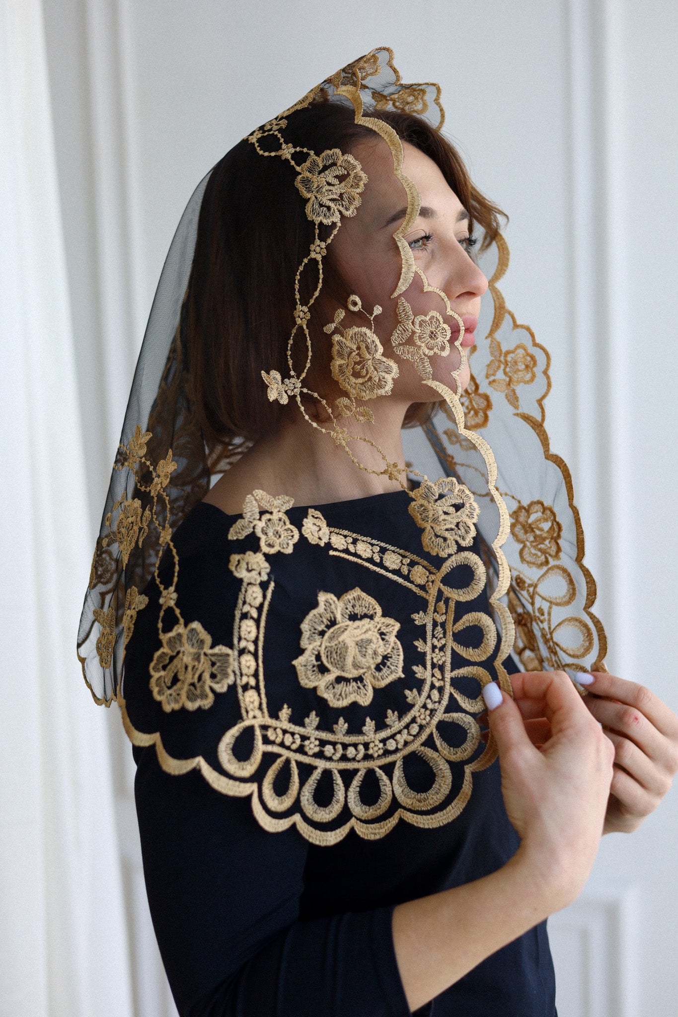 SHORT GOLD VEIL - MariaVeils