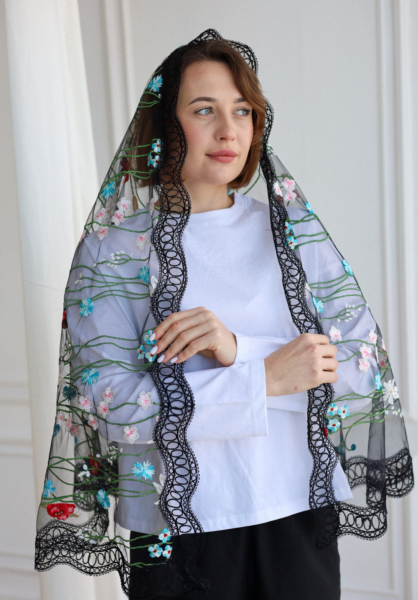 EXTRA LONG BLACK VEIL - MariaVeils