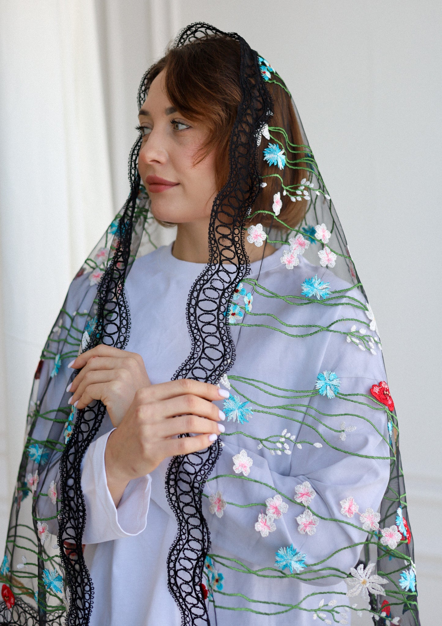 EXTRA LONG BLACK VEIL - MariaVeils