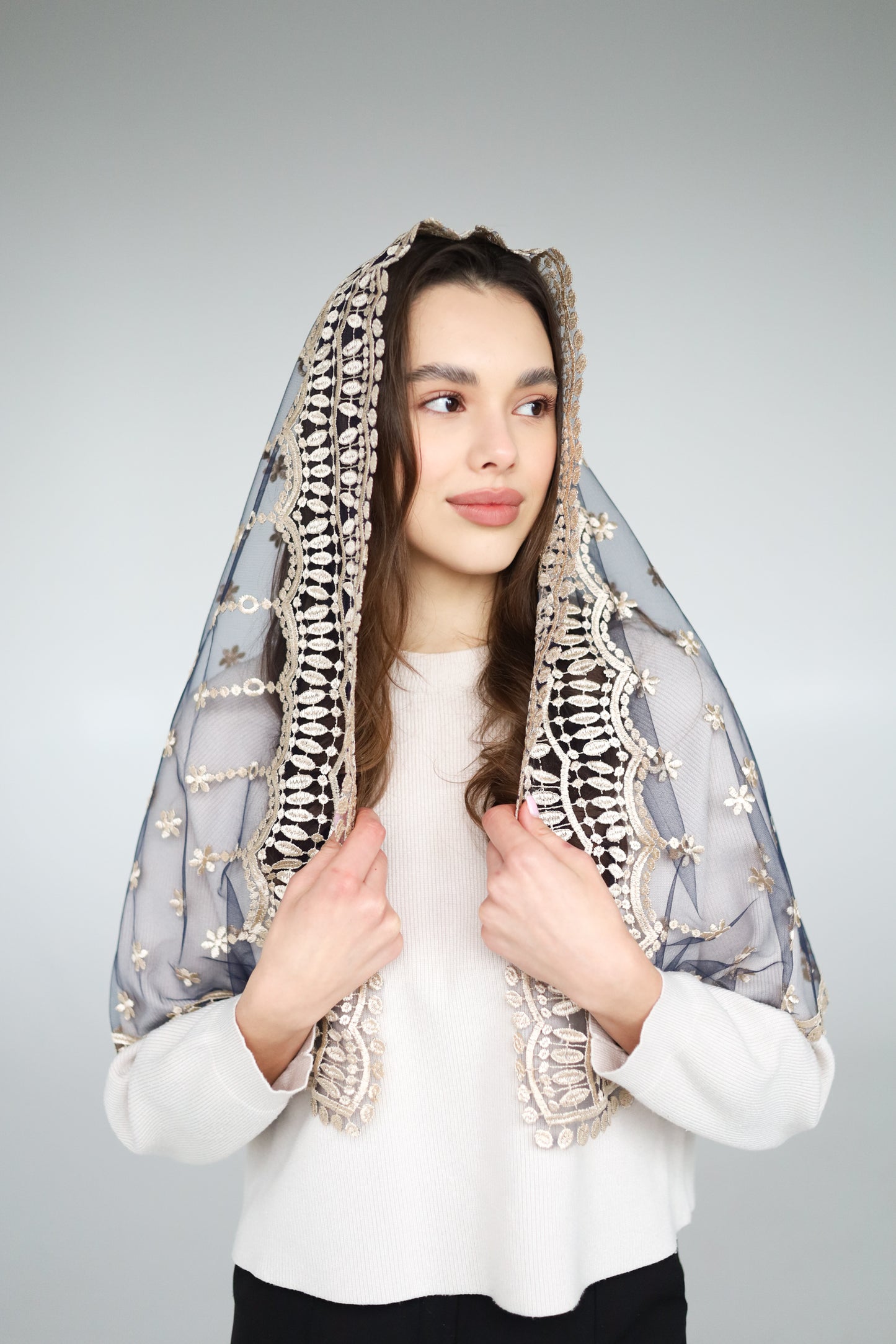 GOLD & BLUE VEIL