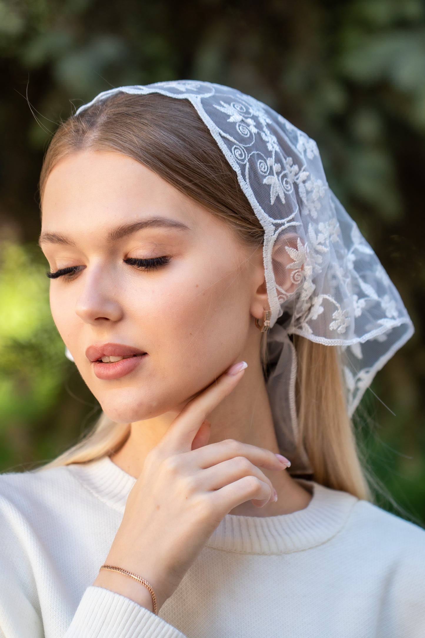 LACE IVORYHEADBAND - MariaVeils