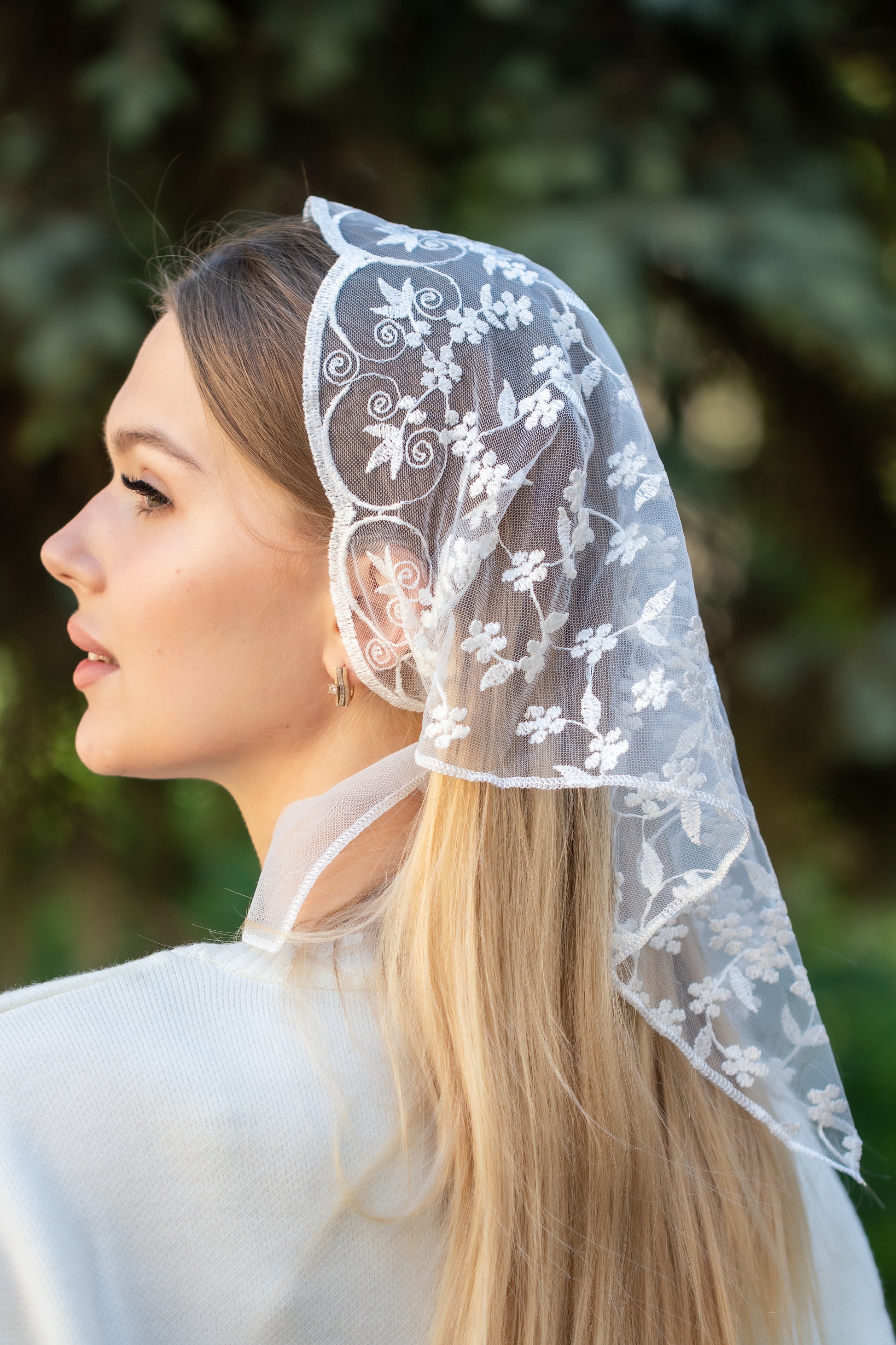 LACE IVORYHEADBAND - MariaVeils