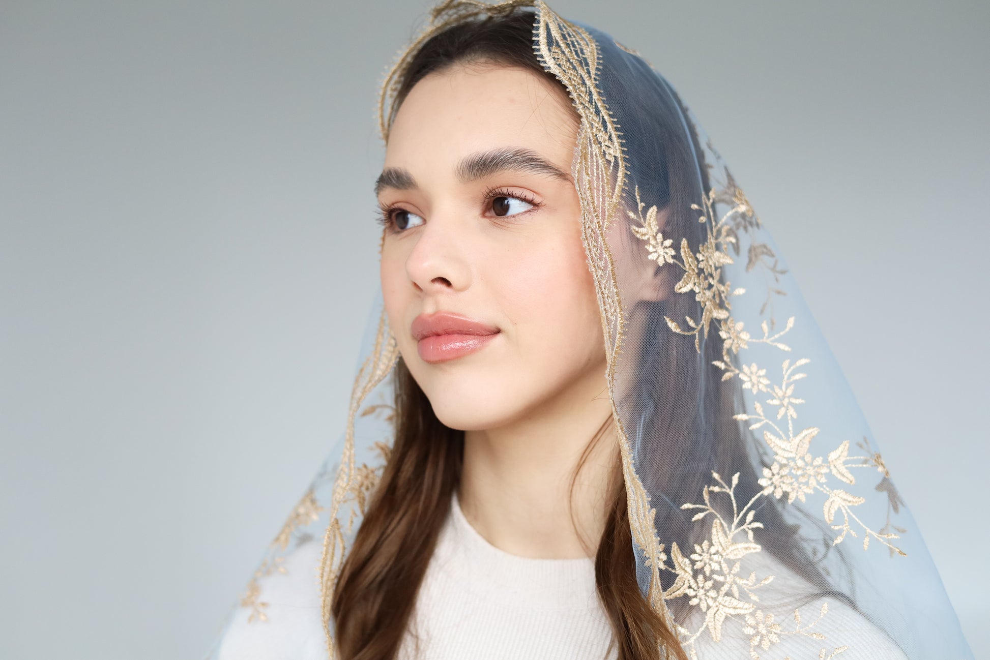 GOLD & BLUE VEIL - MariaVeils