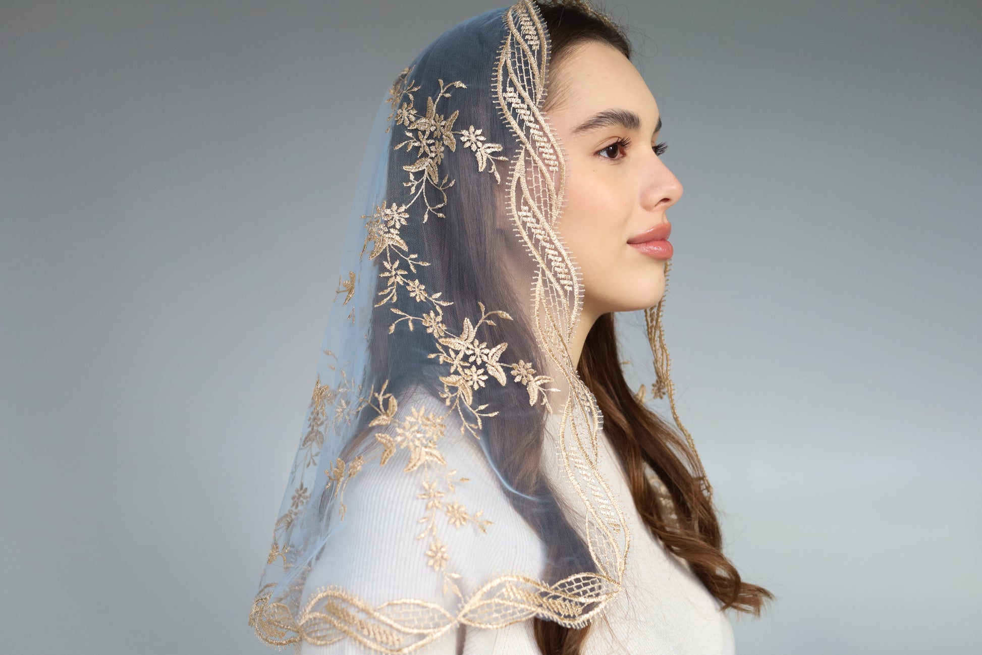 GOLD & BLUE VEIL - MariaVeils