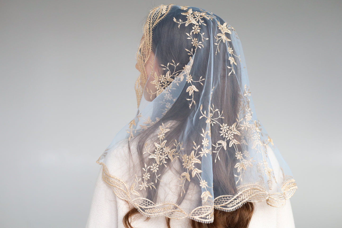 GOLD & BLUE VEIL - MariaVeils