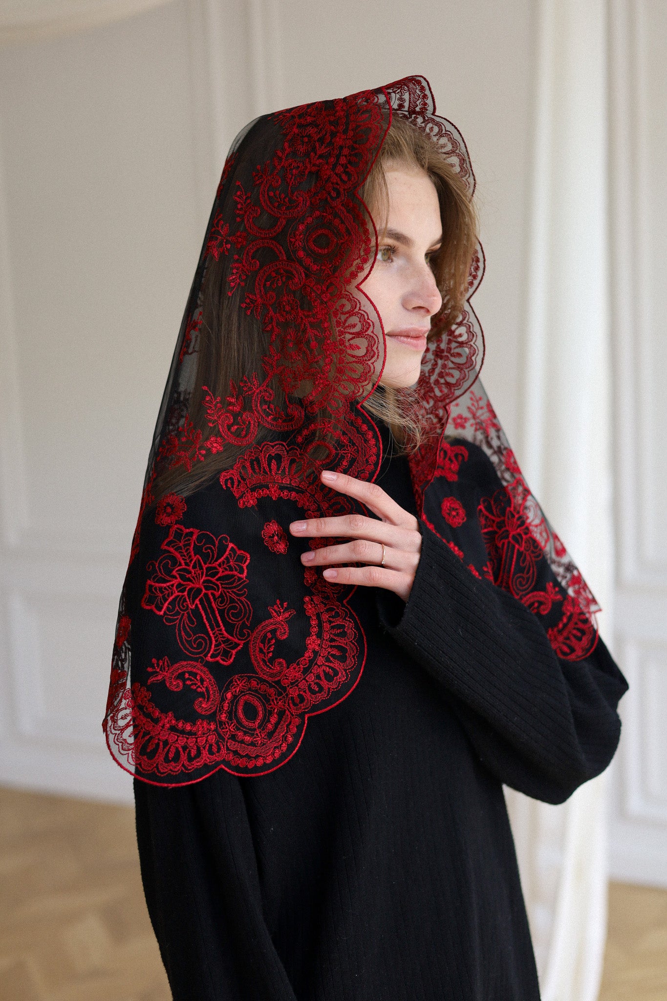 NEW! BURGUNDY VEIL