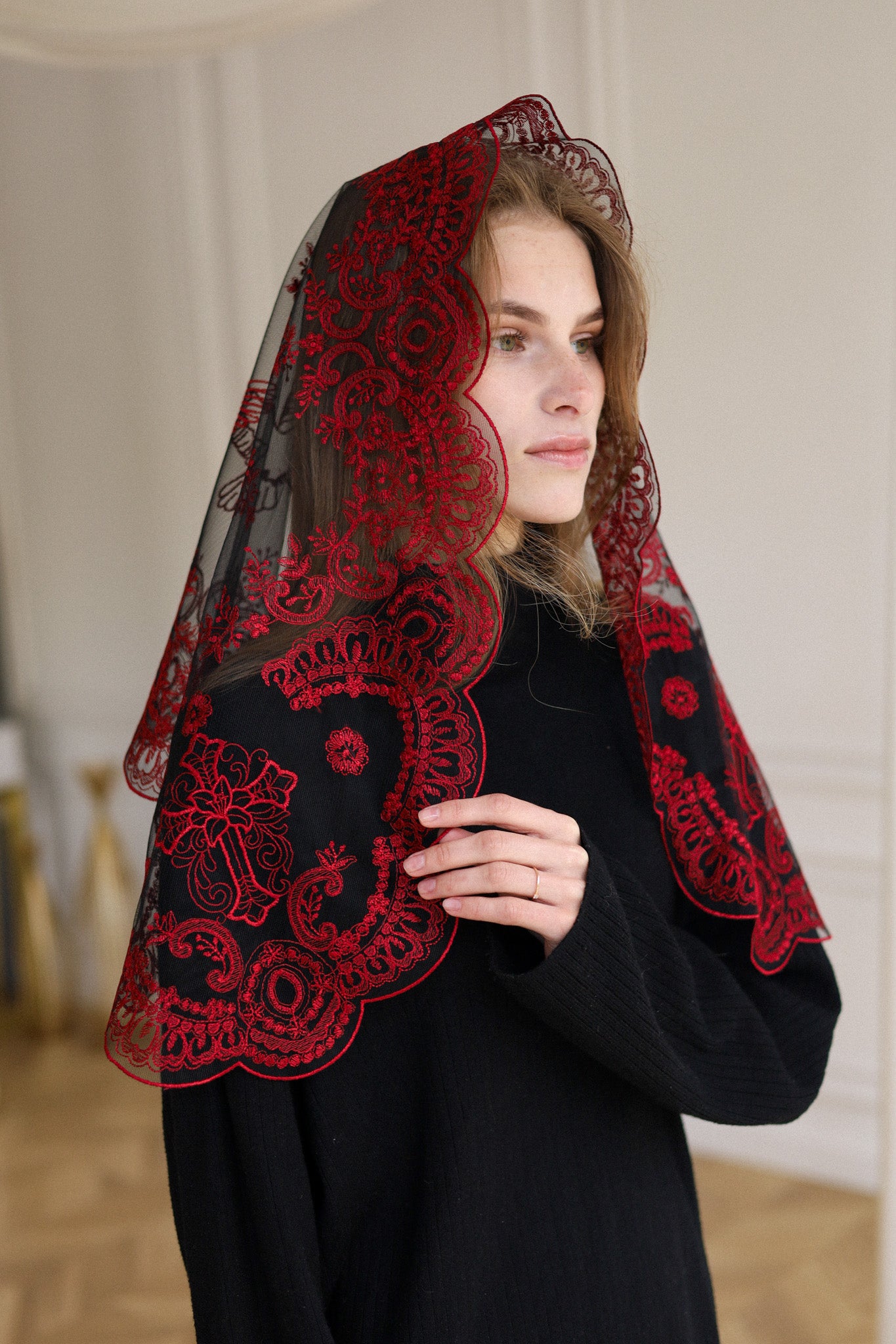 NEW! BURGUNDY VEIL