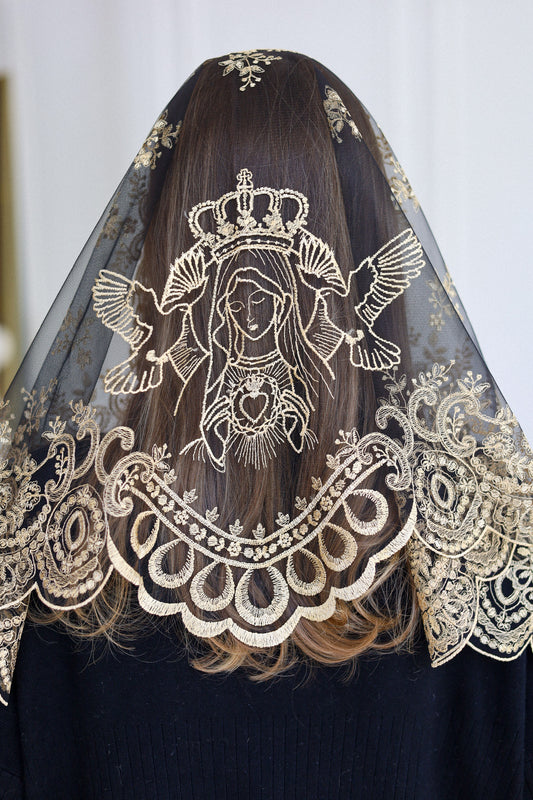 GOLD LACE VEIL - MariaVeils