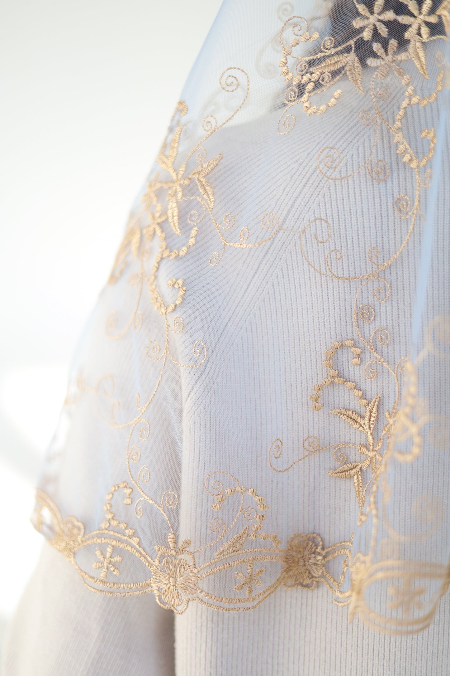 GOLD & LIGHT BLUE VEIL - MariaVeils