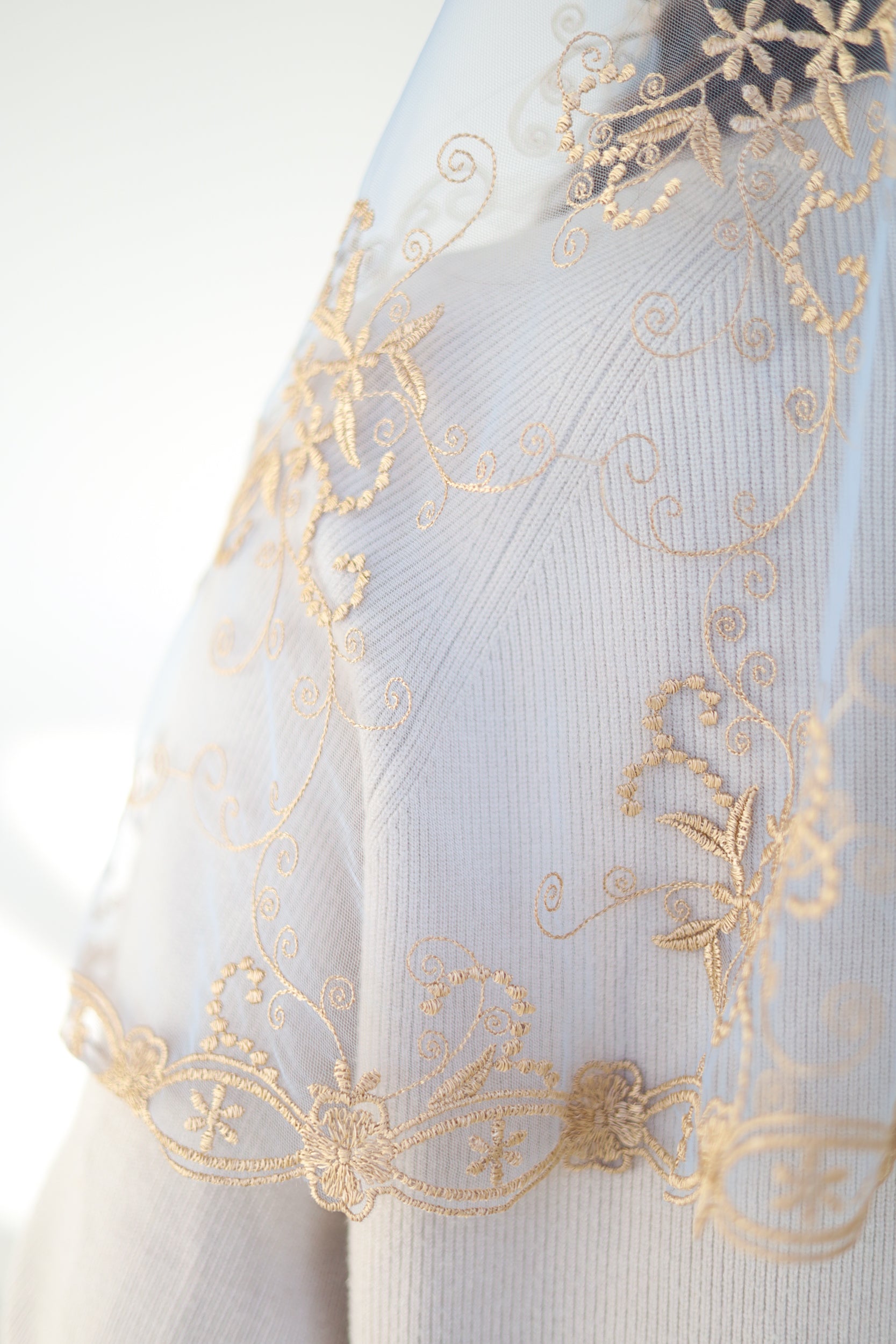 GOLD & LIGHT BLUE VEIL - MariaVeils